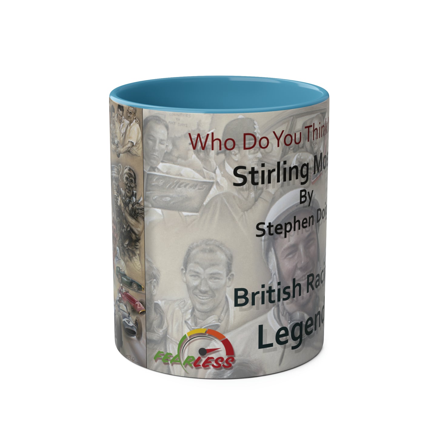 Stirling Moss. British Racing Legend - Two-Tone Coffee Mug, 11oz