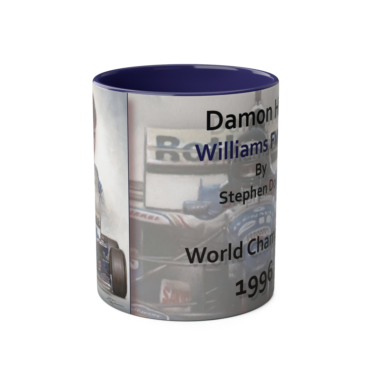 Damon Hill. World Champion 1996 - Two-Tone Coffee Mug, 11oz