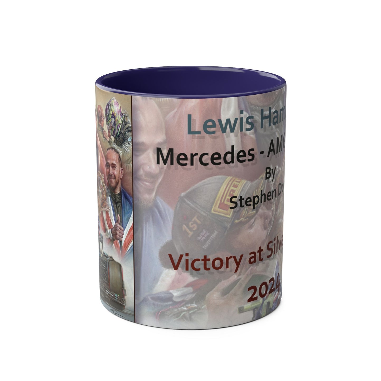 Lewis Hamilton. Silverstone 2024- Two-Tone Coffee Mug, 11oz