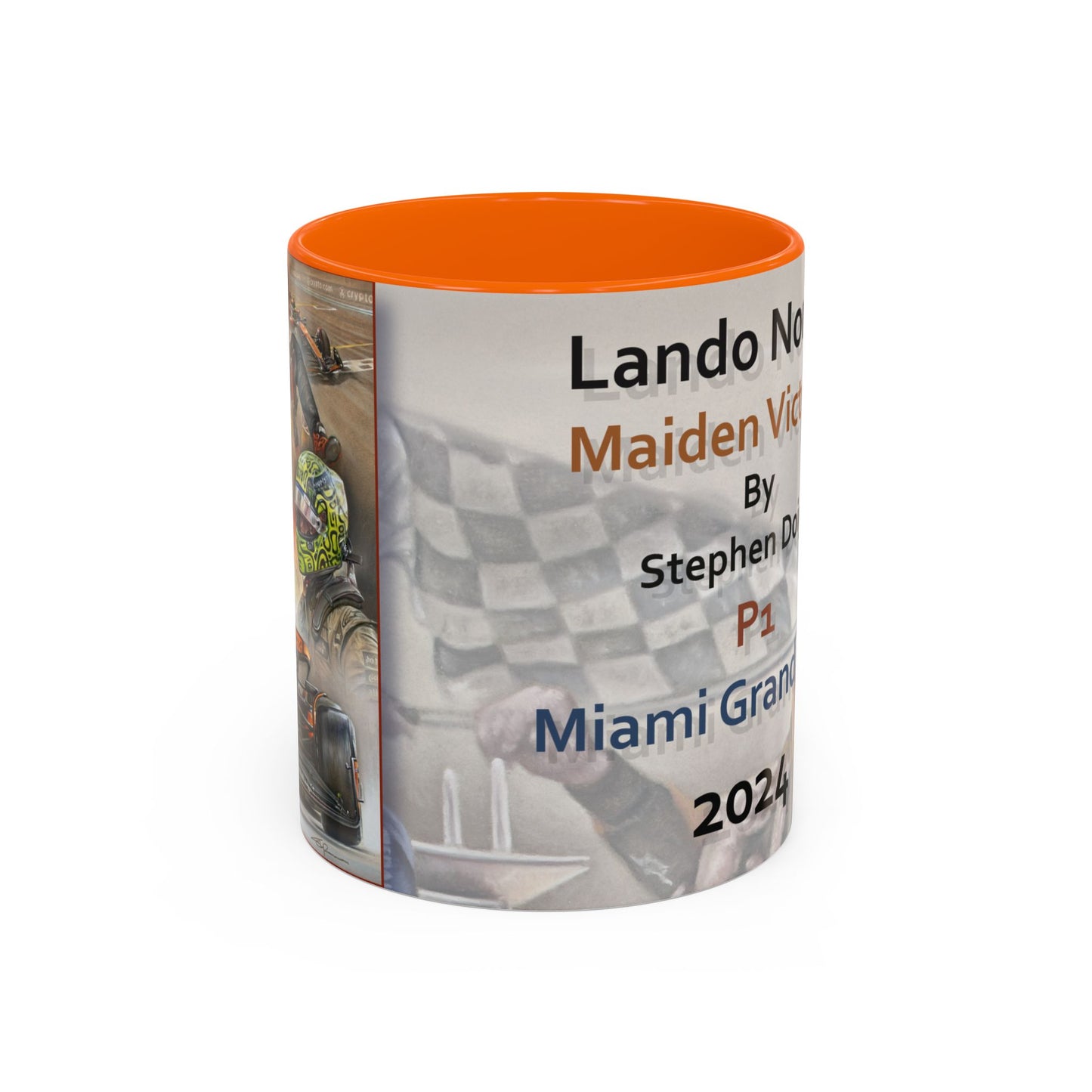 Lando Norris - Miami 2024 Coffee Mug 11oz by Stephen Doig