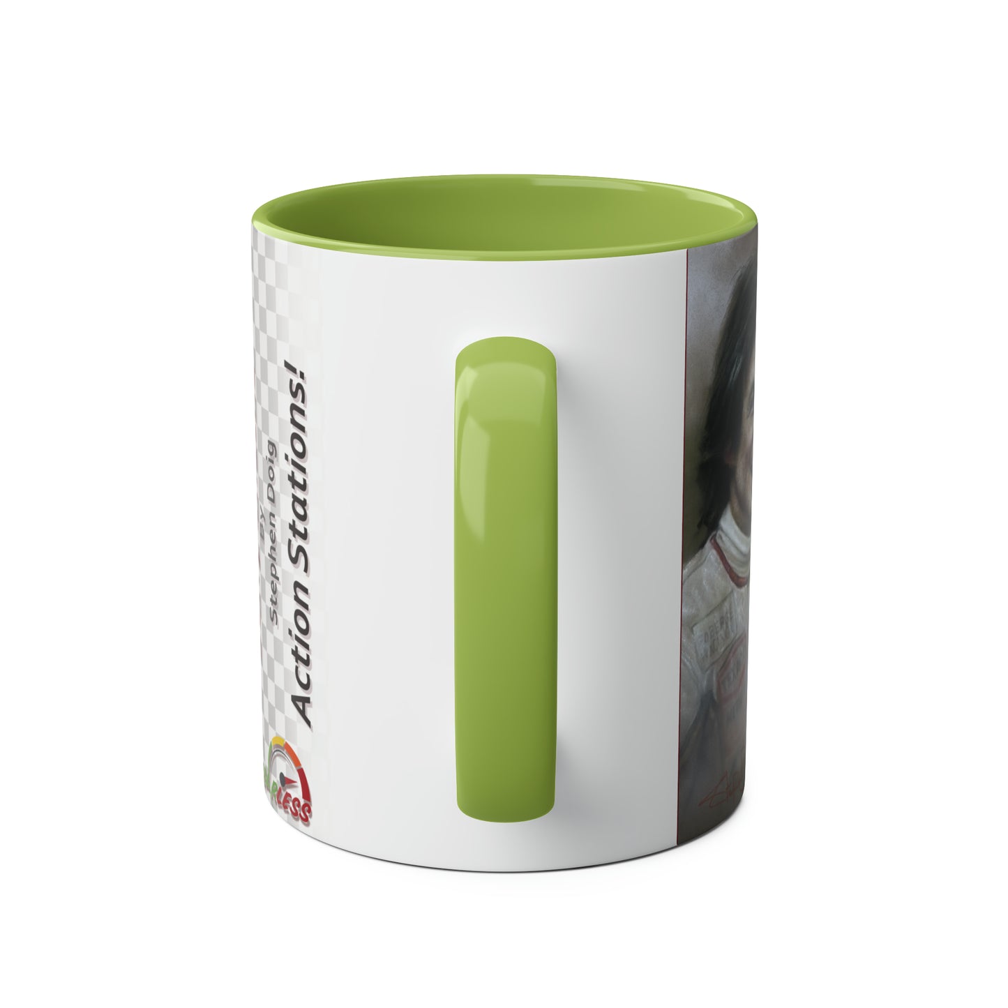Barry Sheene. Action Stations - Two-Tone Coffee Mug, 11oz
