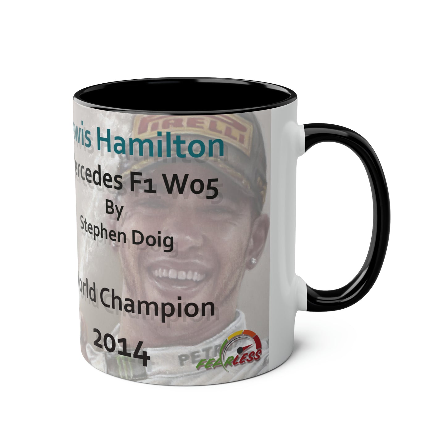 Lewis Hamilton. World Champion 2014 - Two-Tone Coffee Mug, 11oz