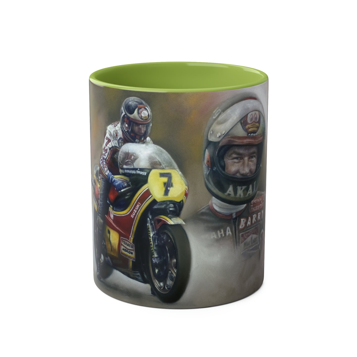 Barry Sheene. Action Stations - Two-Tone Coffee Mug, 11oz