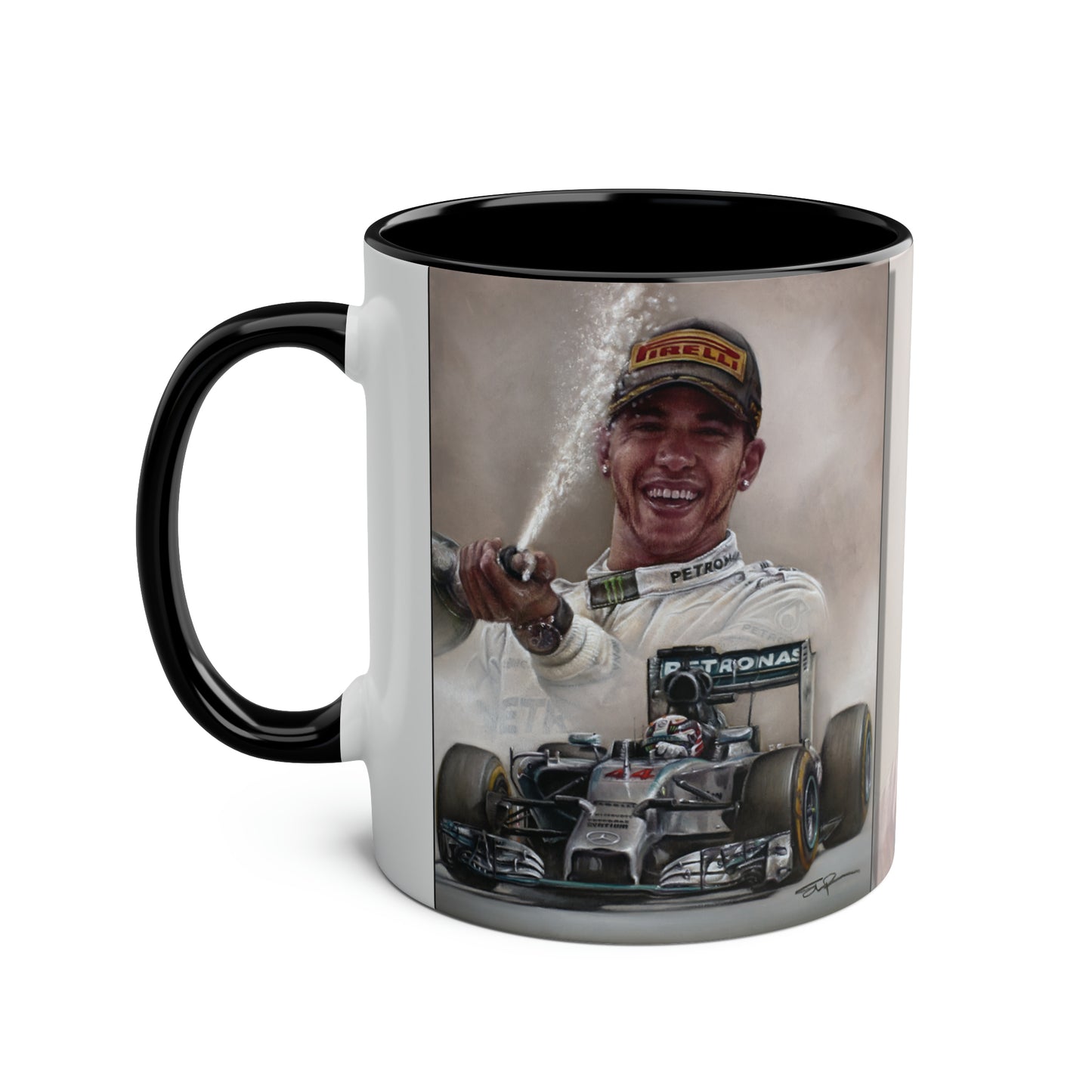 Lewis Hamilton. World Champion 2014 - Two-Tone Coffee Mug, 11oz