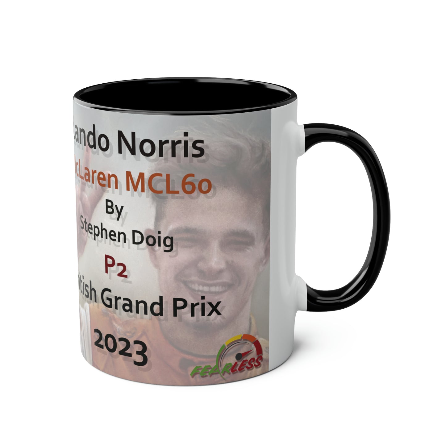 Lando Norris. Silverstone 2023 - Two-Tone Coffee Mug, 11oz