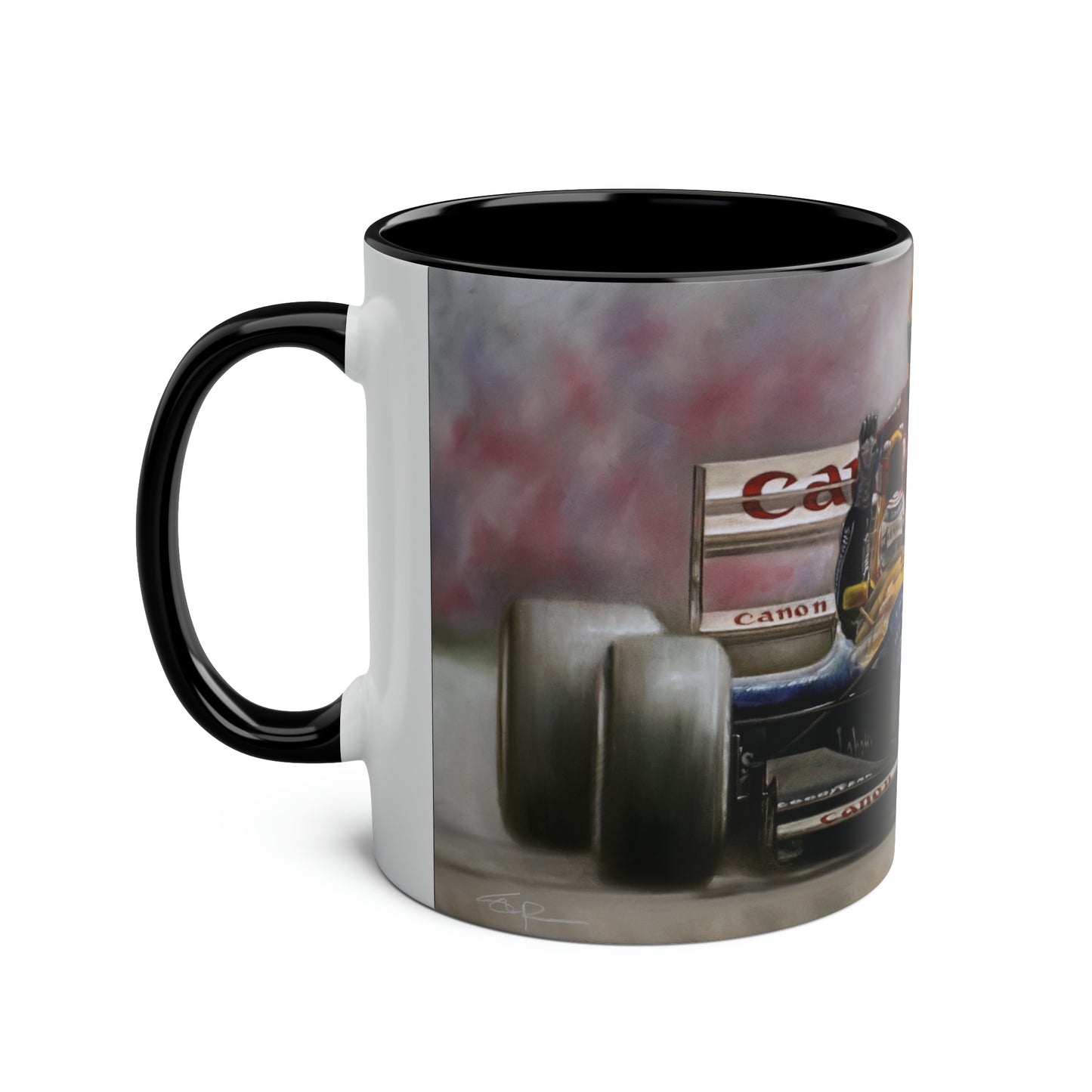 Mansell & Senna. Silverstone 1991 - Two-Tone Coffee Mug, 11oz