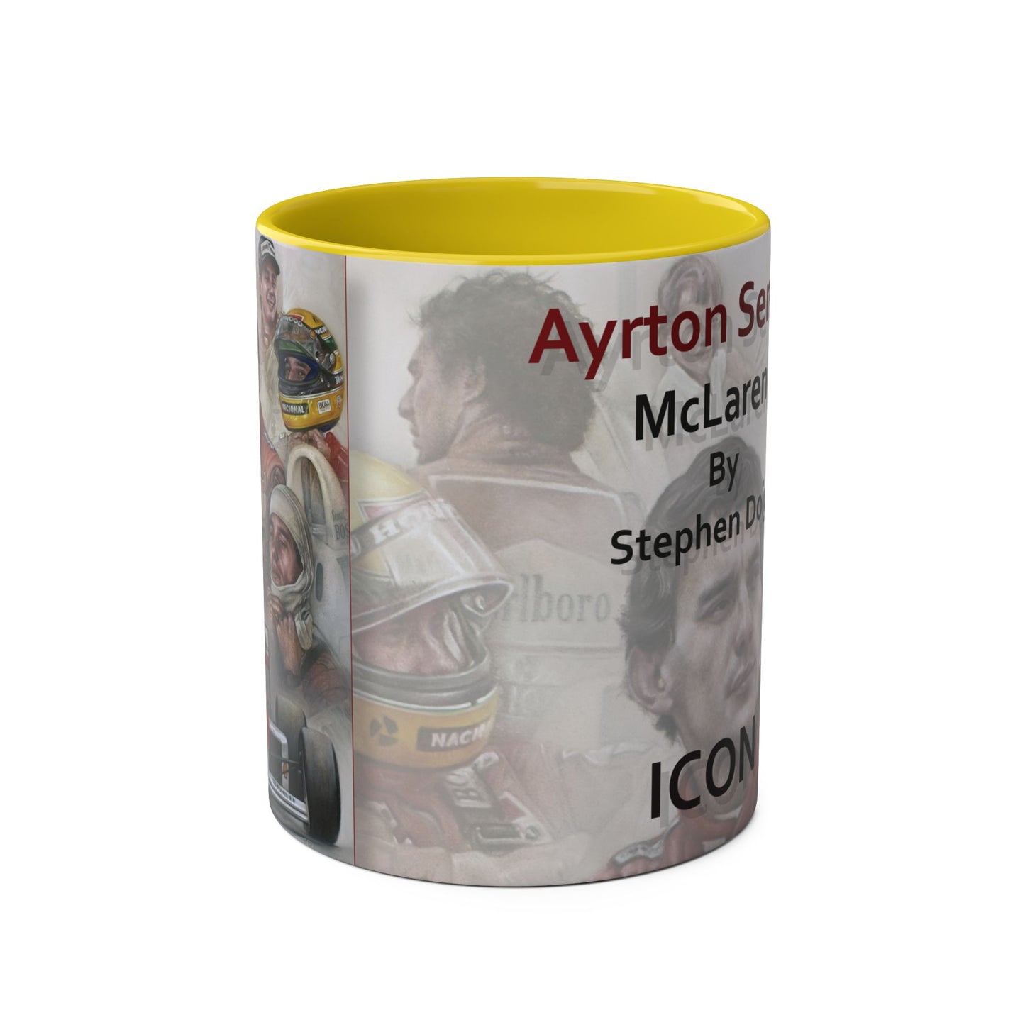 Ayrton Senna. ICON - Two-Tone Coffee Mug, 11oz