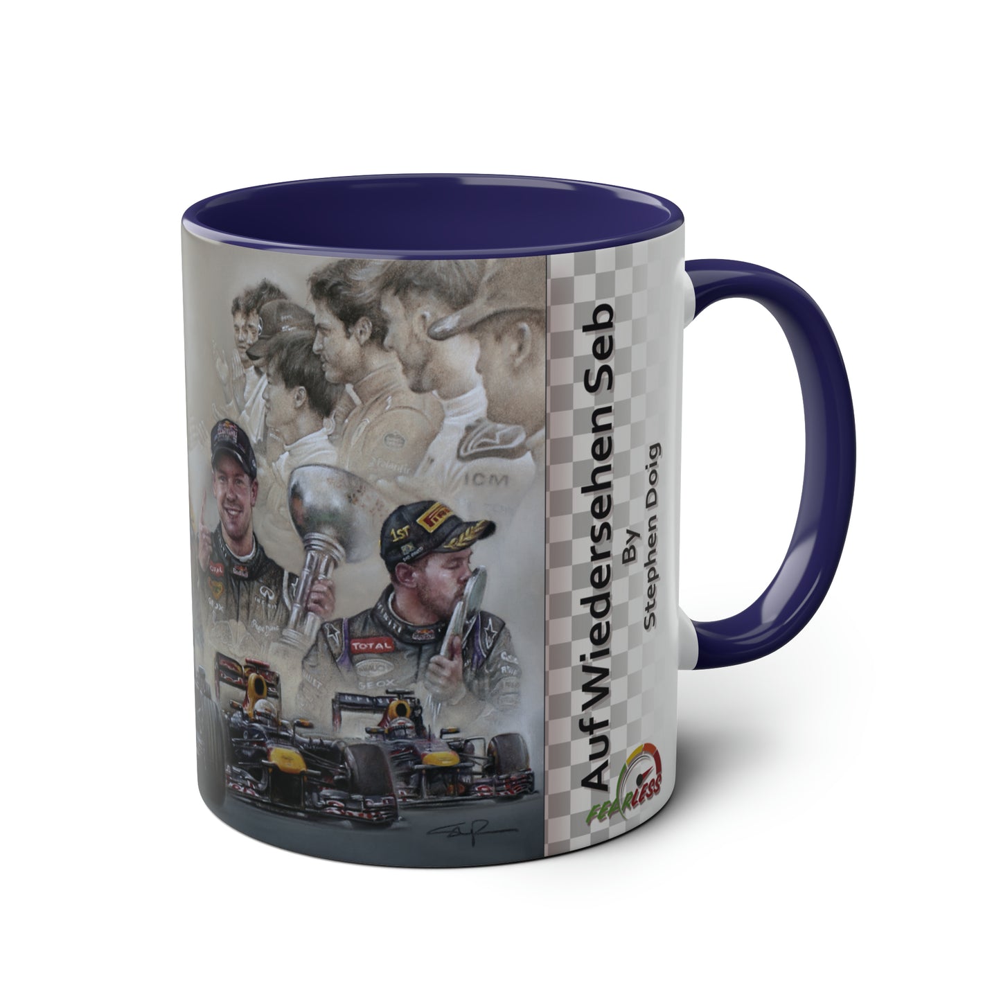 Sebastian Vettel. Auf Wiedersehen Seb 2022 - Two-Tone Coffee Mug, 11oz