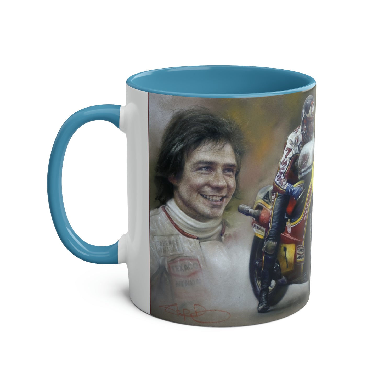 Barry Sheene. Action Stations - Two-Tone Coffee Mug, 11oz