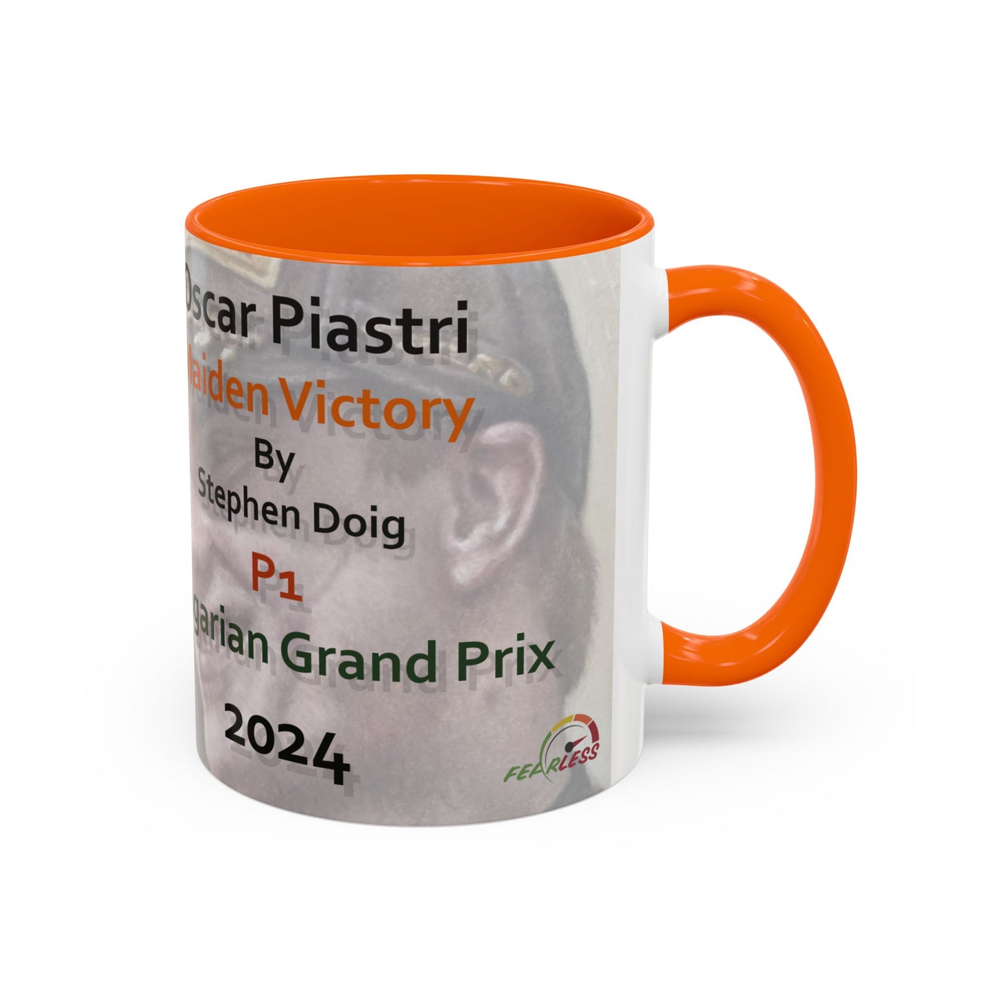 Oscar Piastri - Maiden Victory - Hungary 2024 Coffee Mug 11oz by Stephen Doig