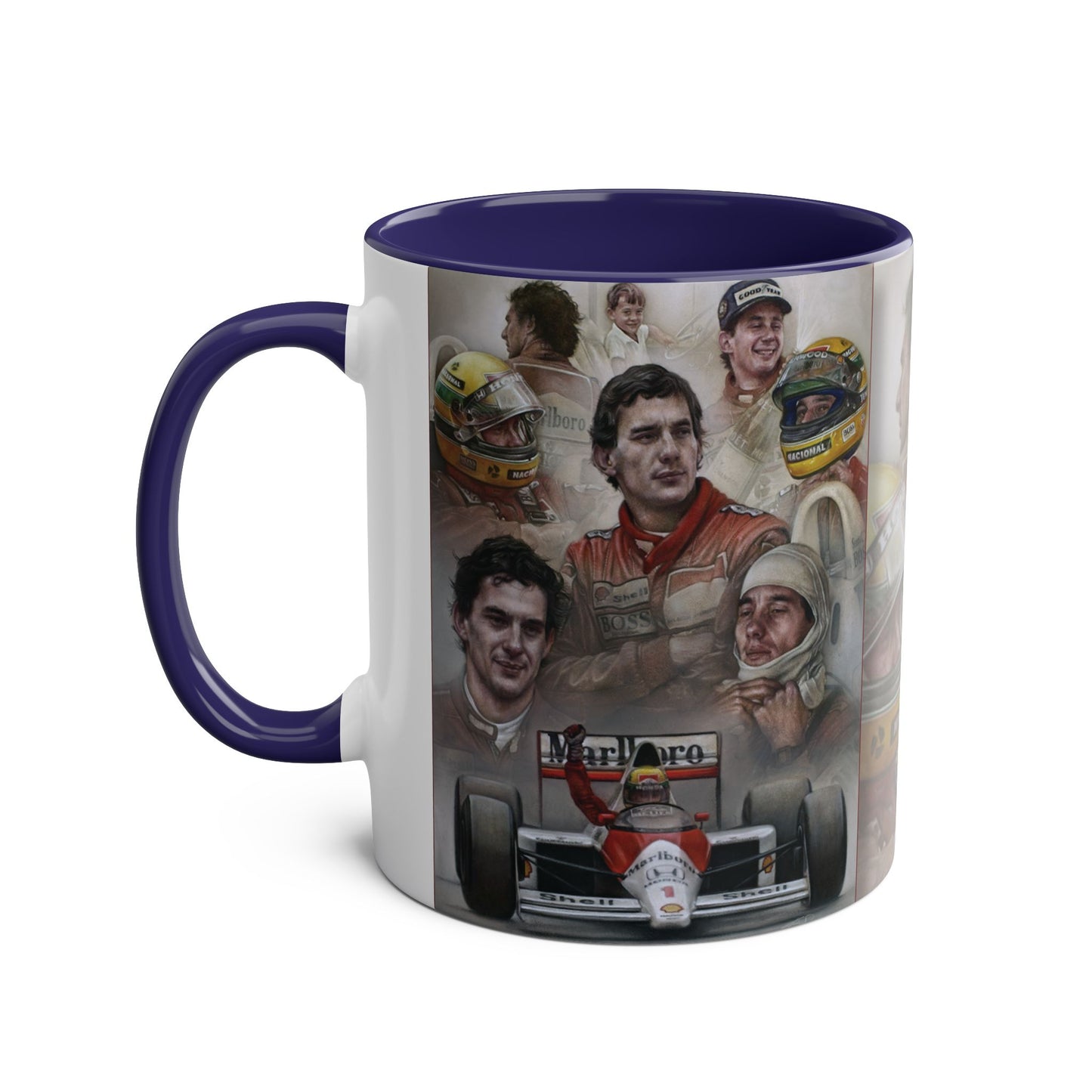 Ayrton Senna. ICON - Two-Tone Coffee Mug, 11oz