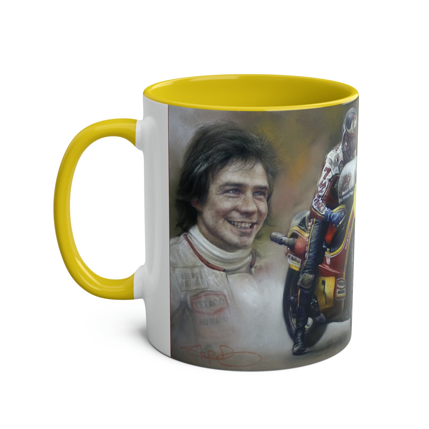 Barry Sheene. Action Stations - Two-Tone Coffee Mug, 11oz