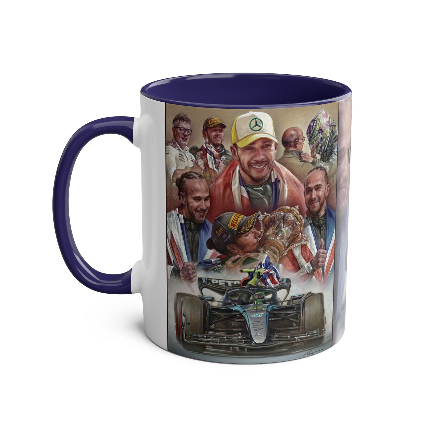 Lewis Hamilton. Silverstone 2024- Two-Tone Coffee Mug, 11oz