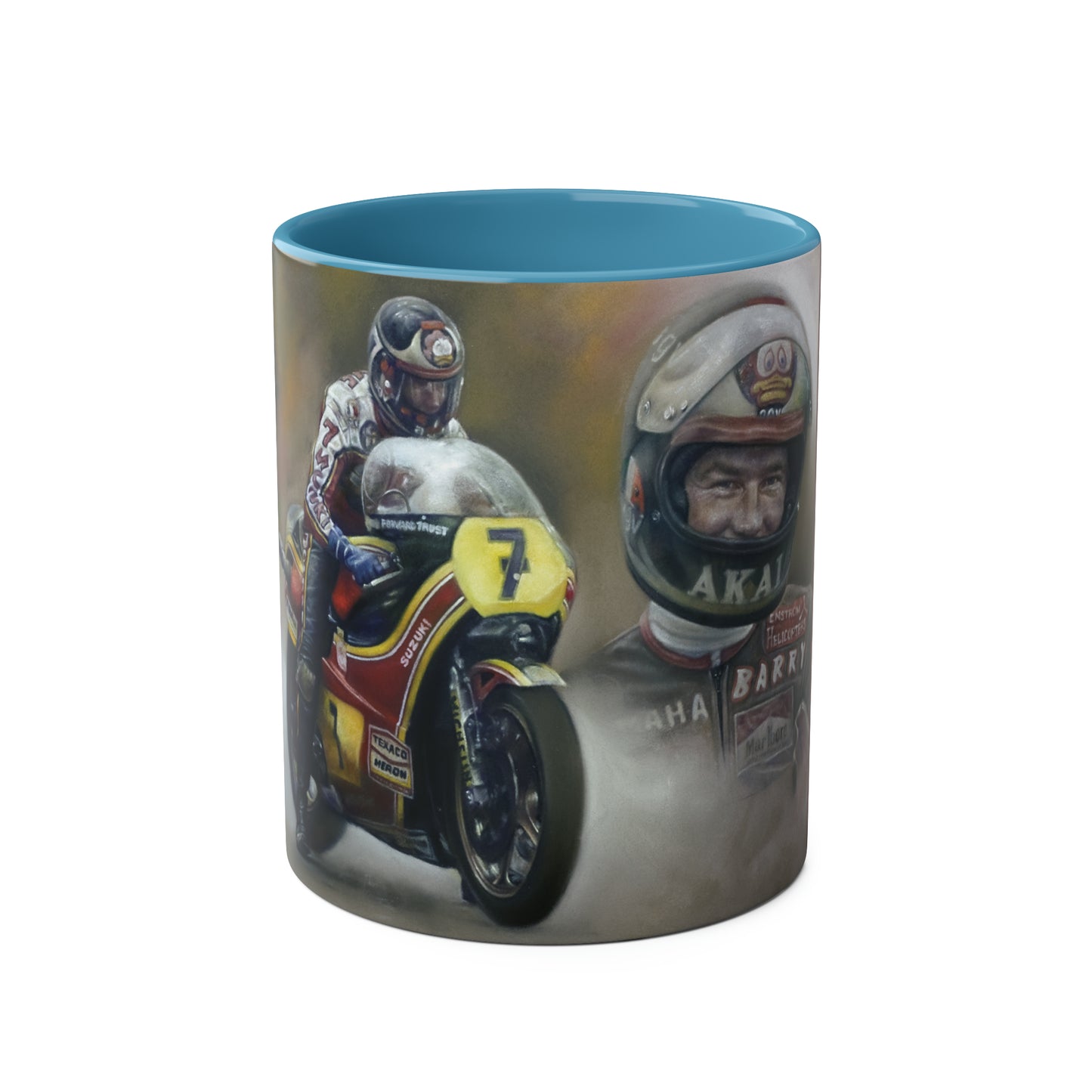 Barry Sheene. Action Stations - Two-Tone Coffee Mug, 11oz