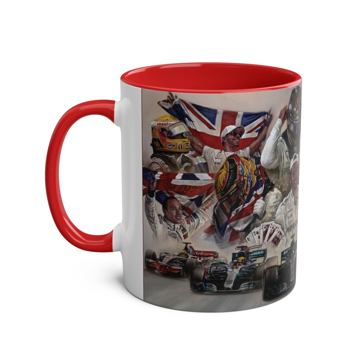 Lewis Hamilton. Five Time World Champion - Two-Tone Coffee Mug, 11oz