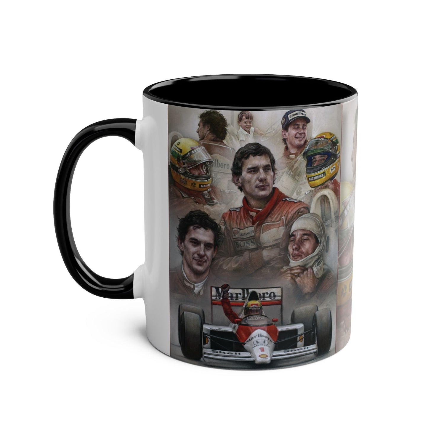 Ayrton Senna. ICON - Two-Tone Coffee Mug, 11oz