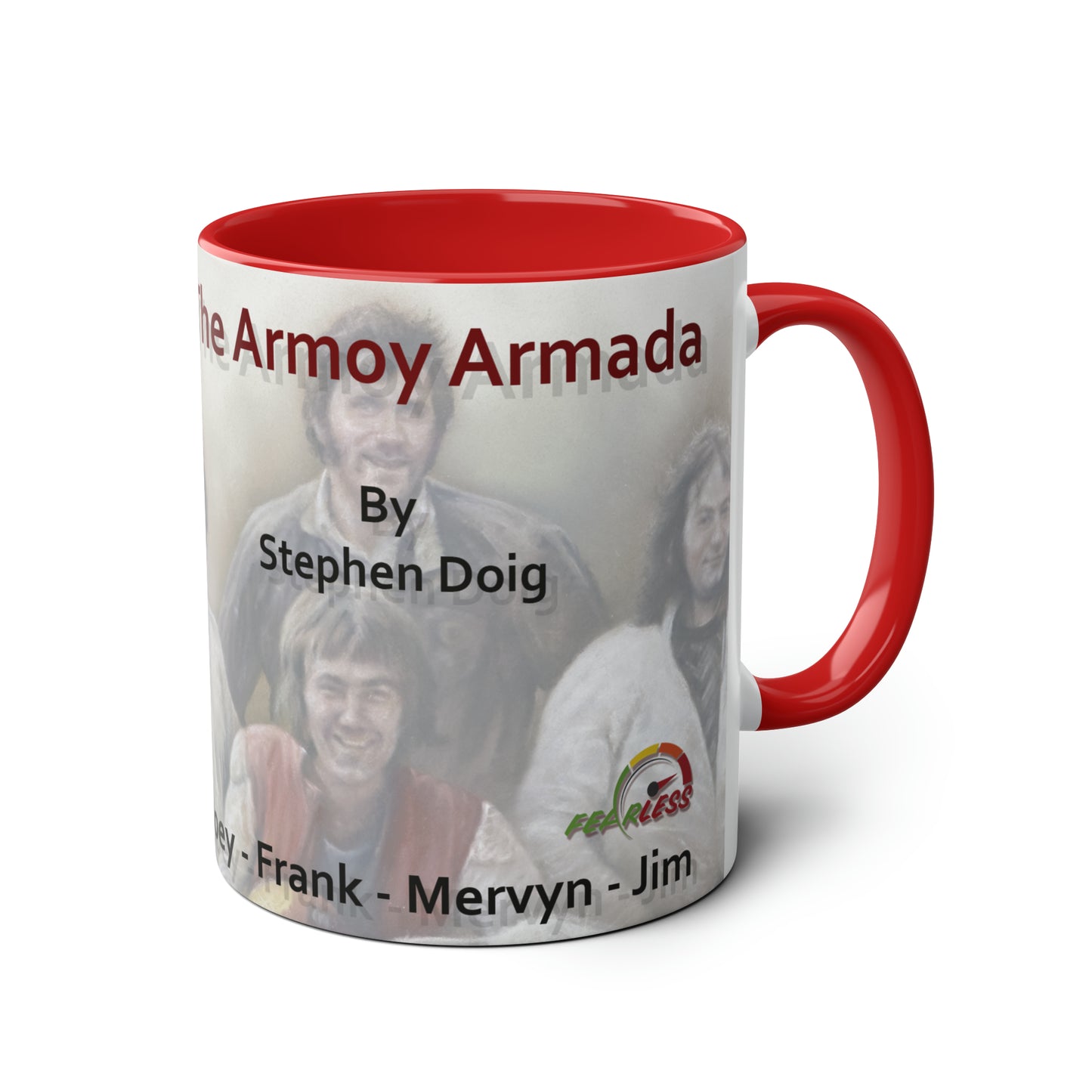 The Armoy Armada. Joey, Frank. Mervyn, Jim - Two-Tone Coffee Mug, 11oz