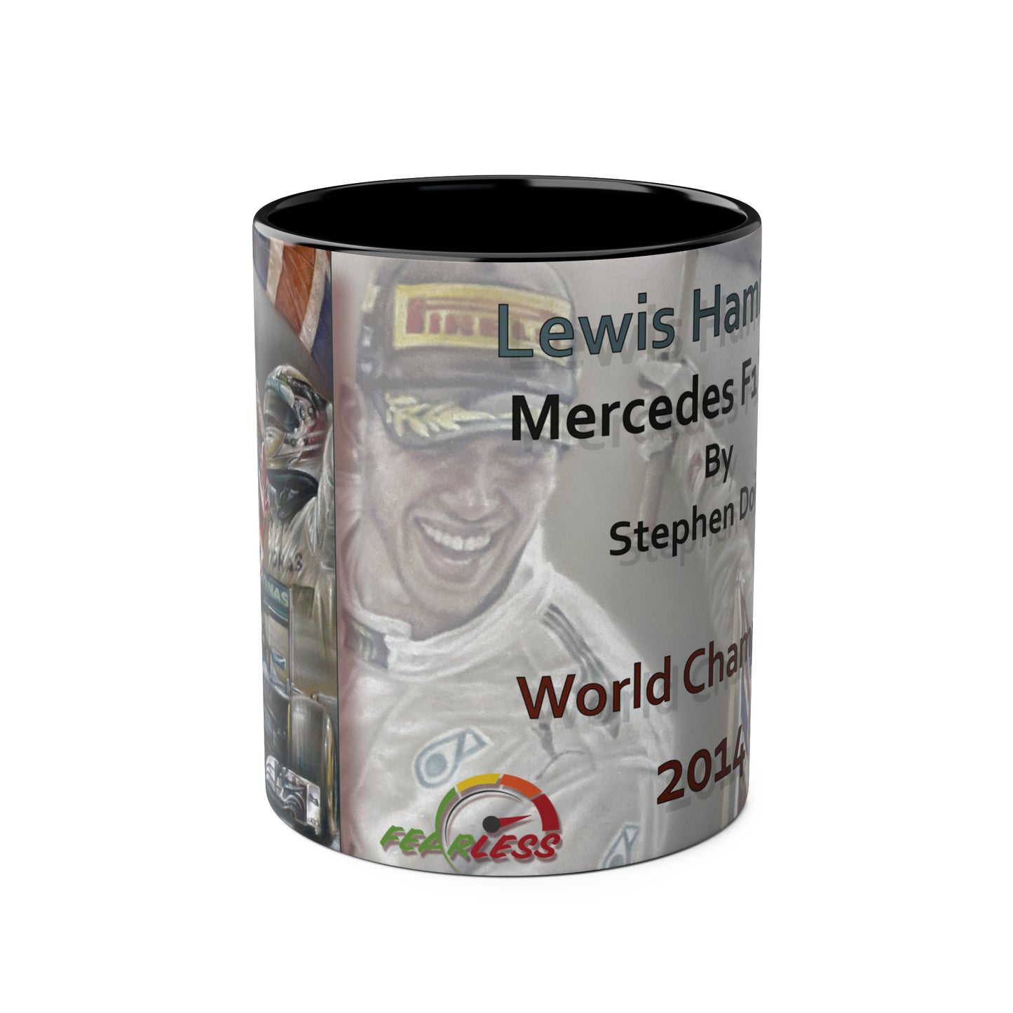 Lewis Hamilton. World Champion 2014 - Two-Tone Coffee Mug, 11oz