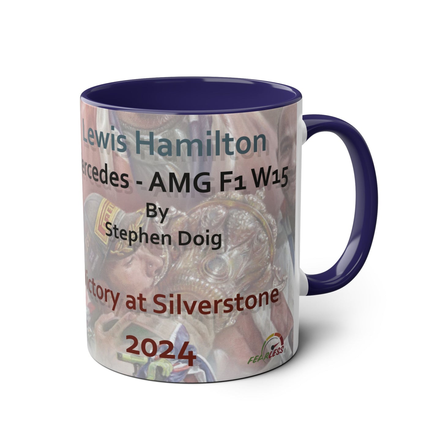 Lewis Hamilton. Silverstone 2024- Two-Tone Coffee Mug, 11oz