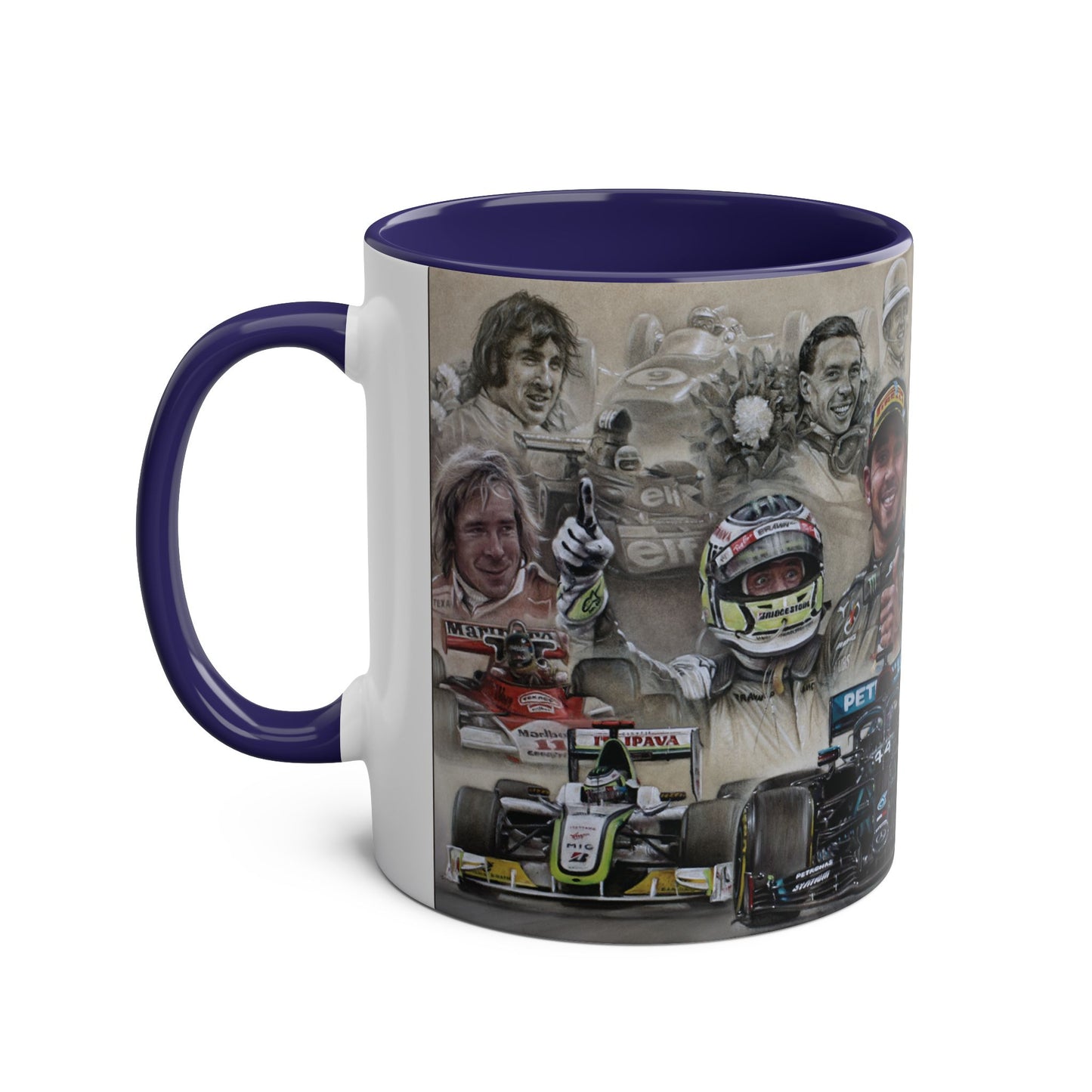 Britain's World Champions - By Stephen Doig - Two Tone Coffee Mug, 11oz