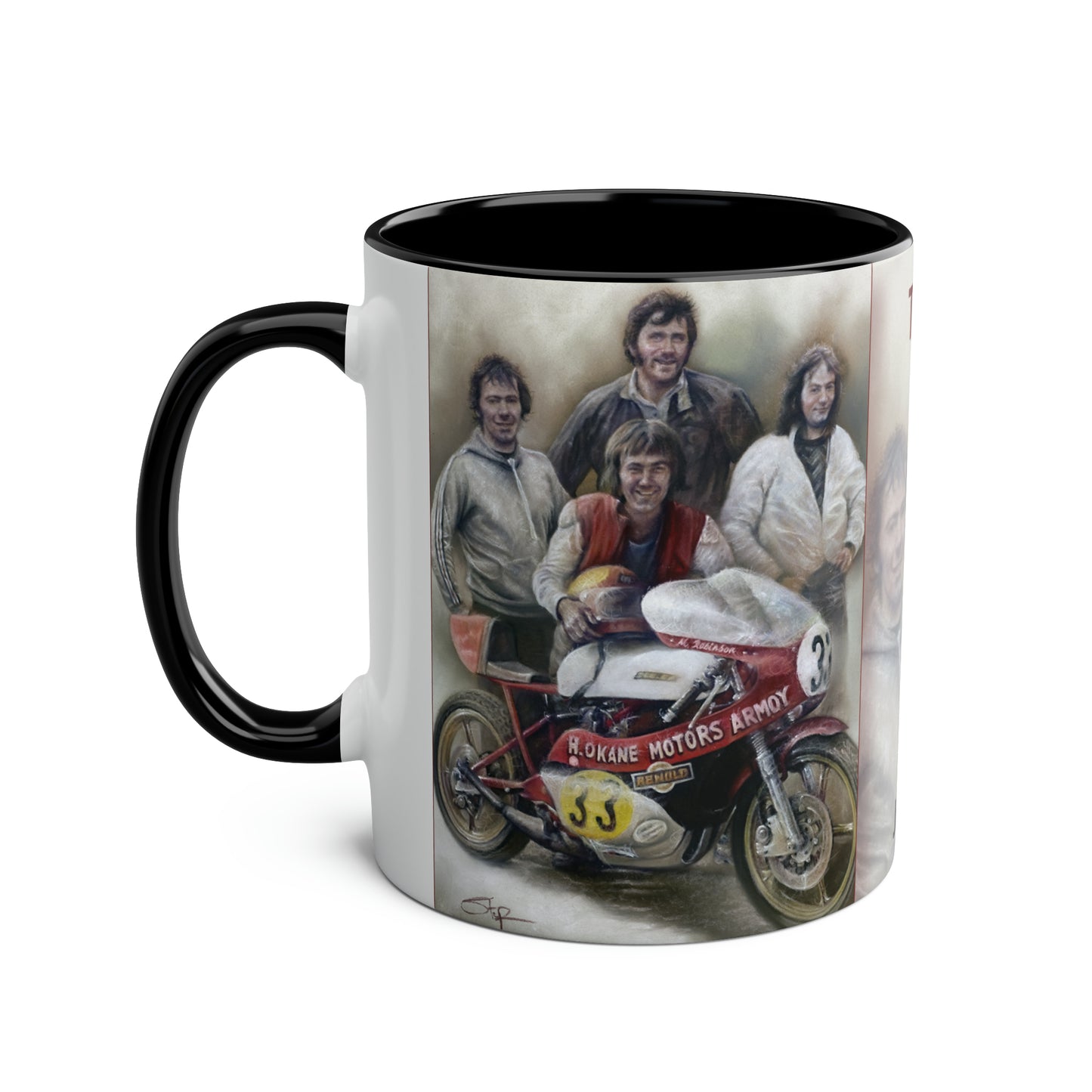 The Armoy Armada. Joey, Frank. Mervyn, Jim - Two-Tone Coffee Mug, 11oz