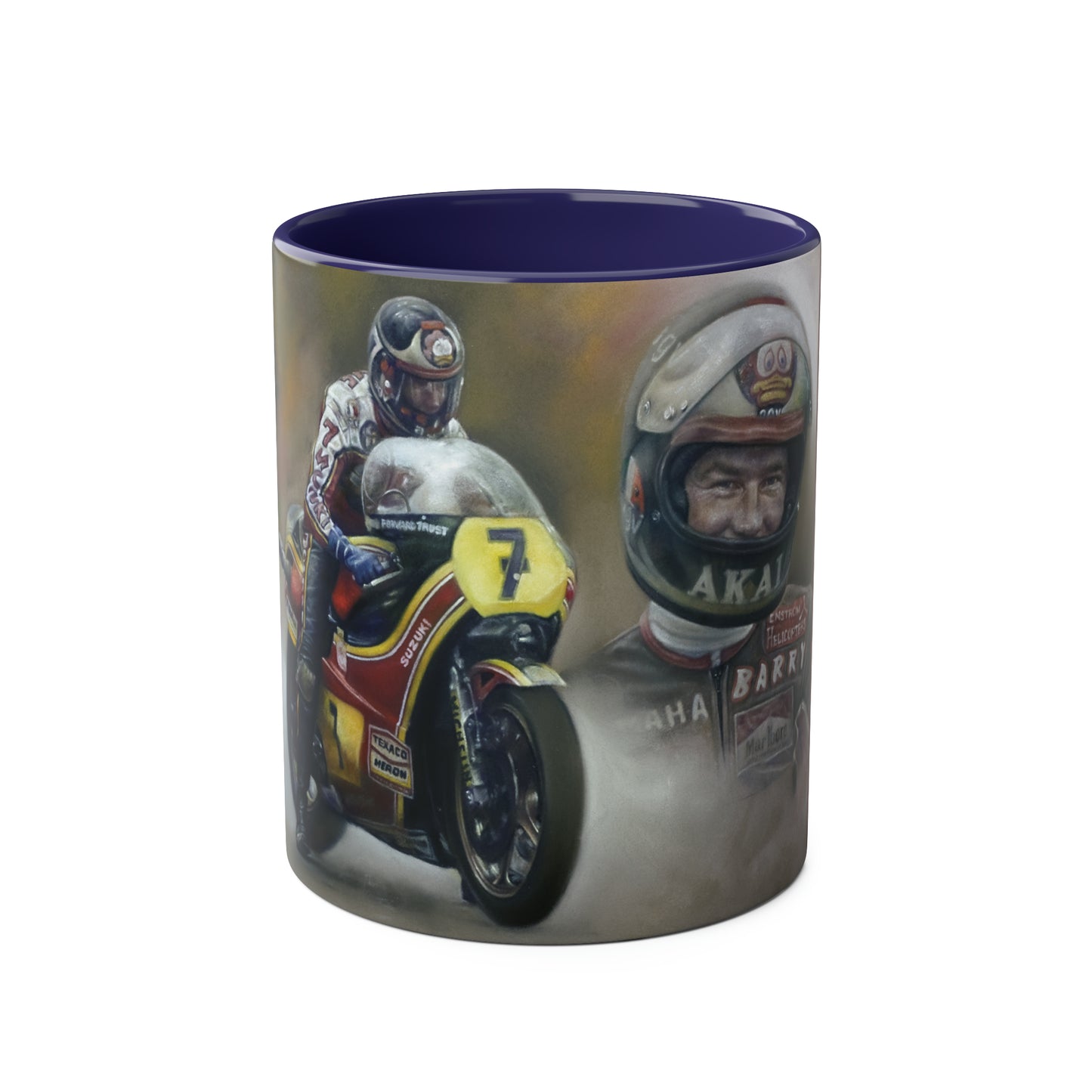 Barry Sheene. Action Stations - Two-Tone Coffee Mug, 11oz
