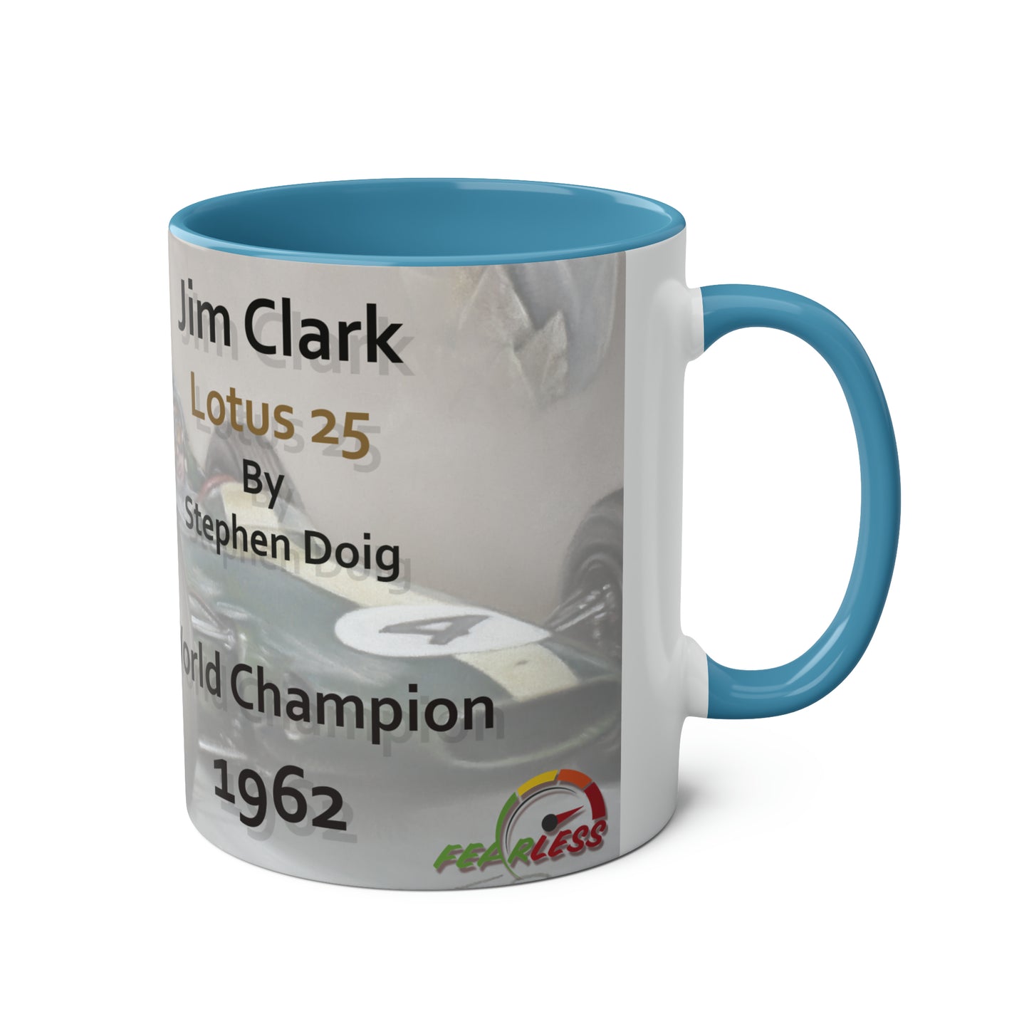 Jim Clark. World Champion 1962 - Two-Tone Coffee Mugs, 11oz