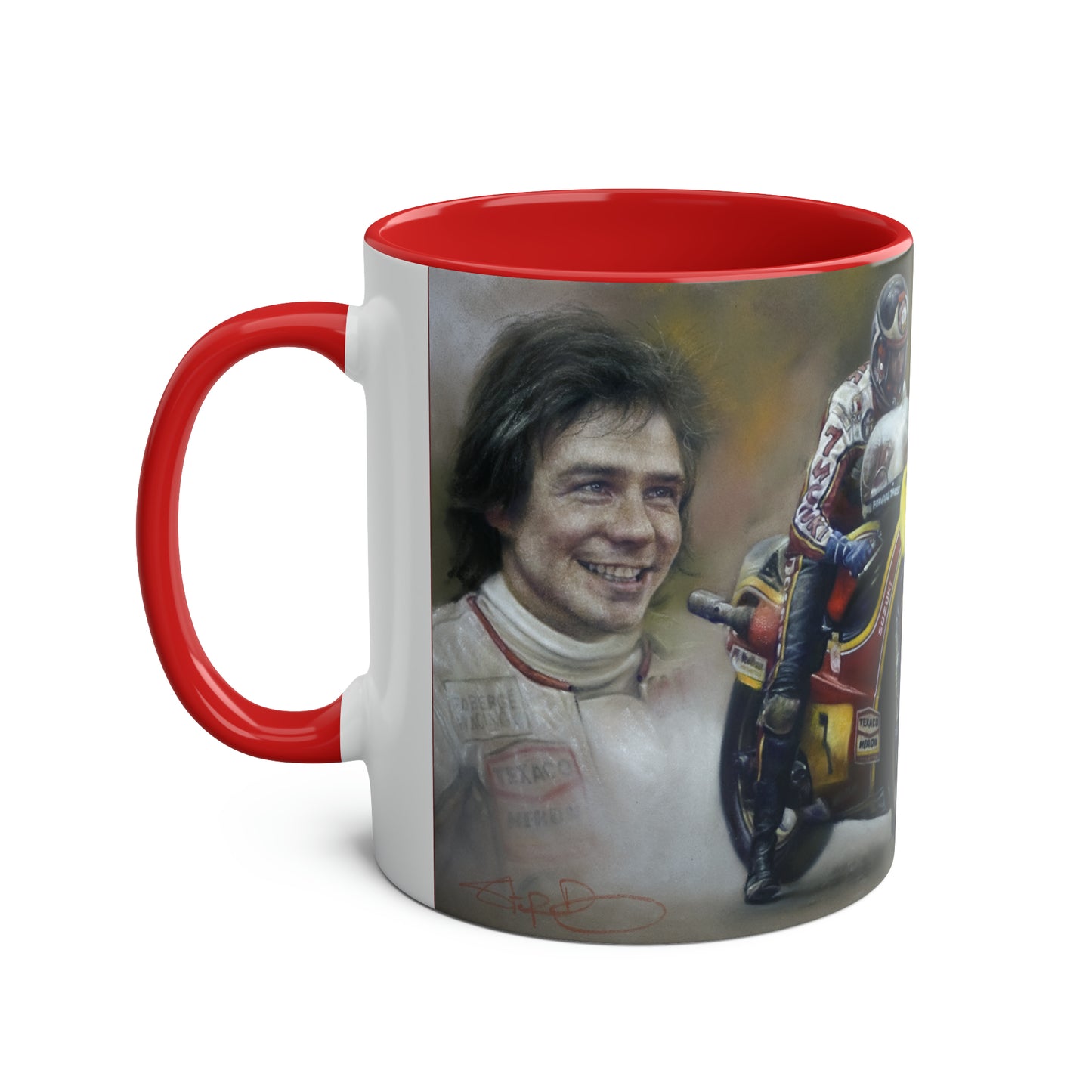 Barry Sheene. Action Stations - Two-Tone Coffee Mug, 11oz