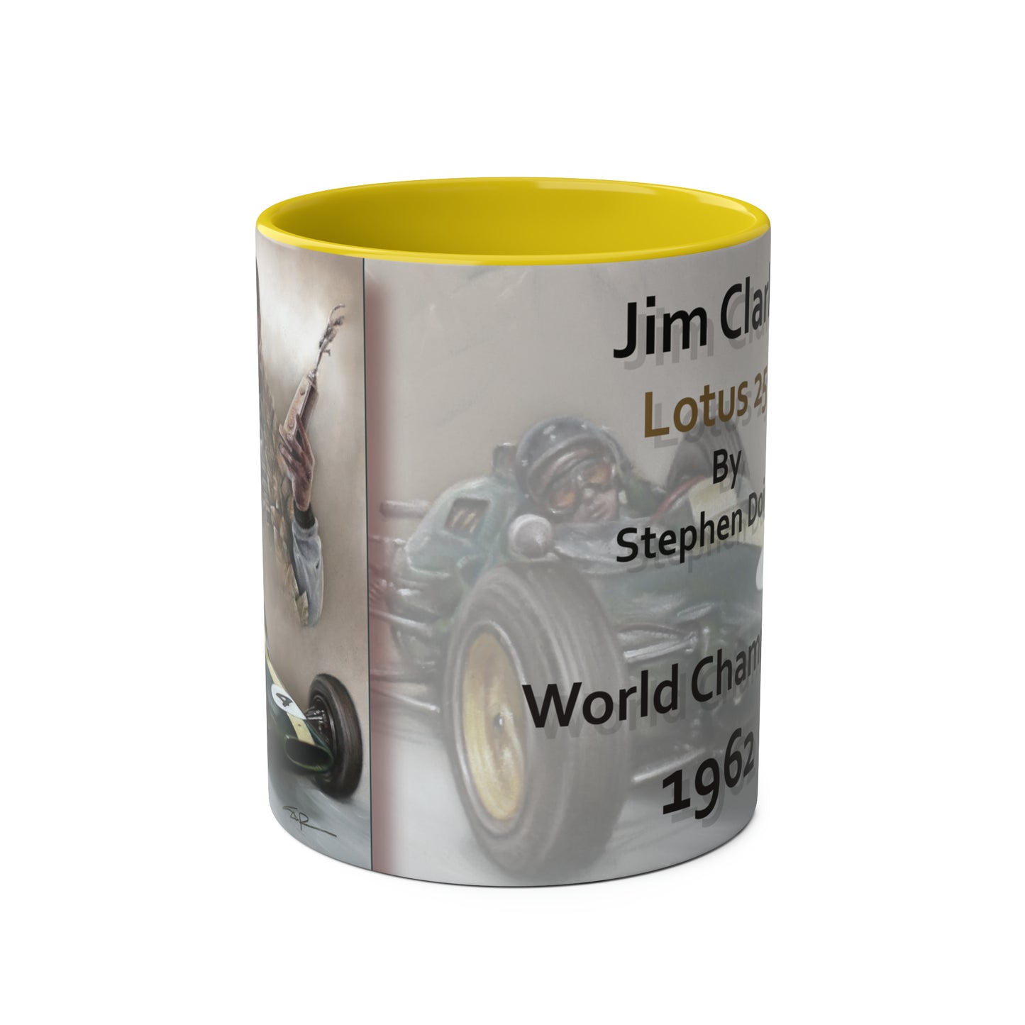Jim Clark. World Champion 1962 - Two-Tone Coffee Mugs, 11oz