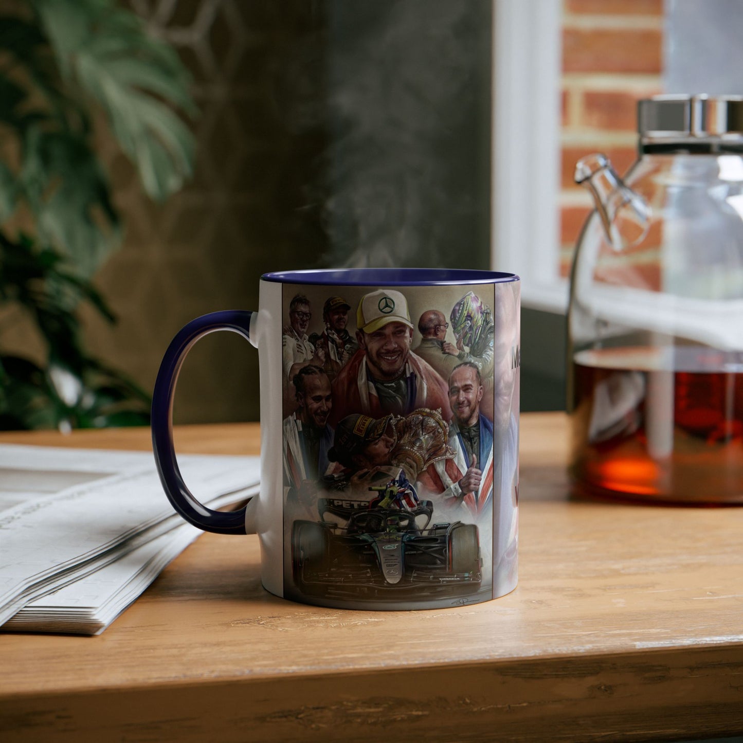 Lewis Hamilton. Silverstone 2024- Two-Tone Coffee Mug, 11oz