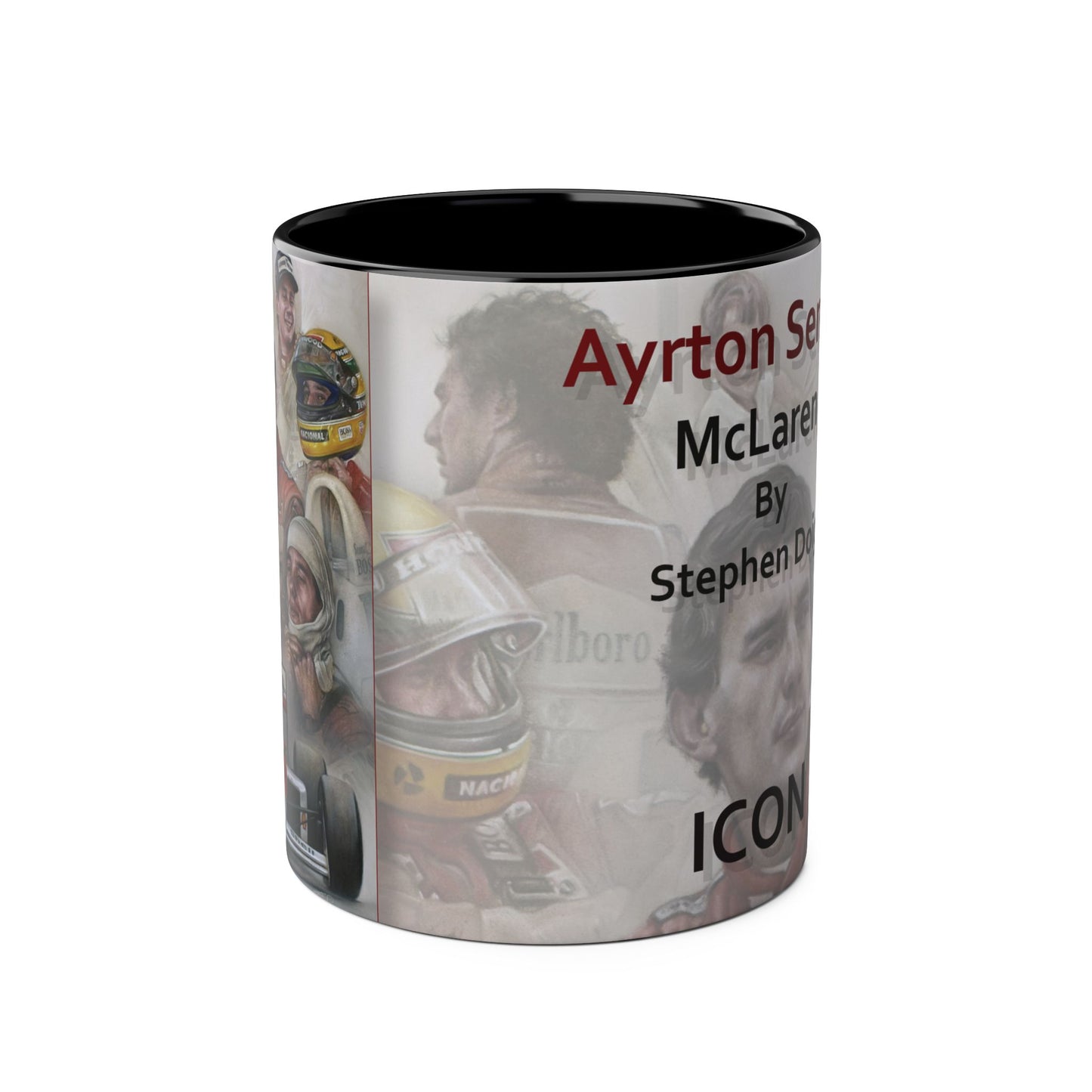 Ayrton Senna. ICON - Two-Tone Coffee Mug, 11oz