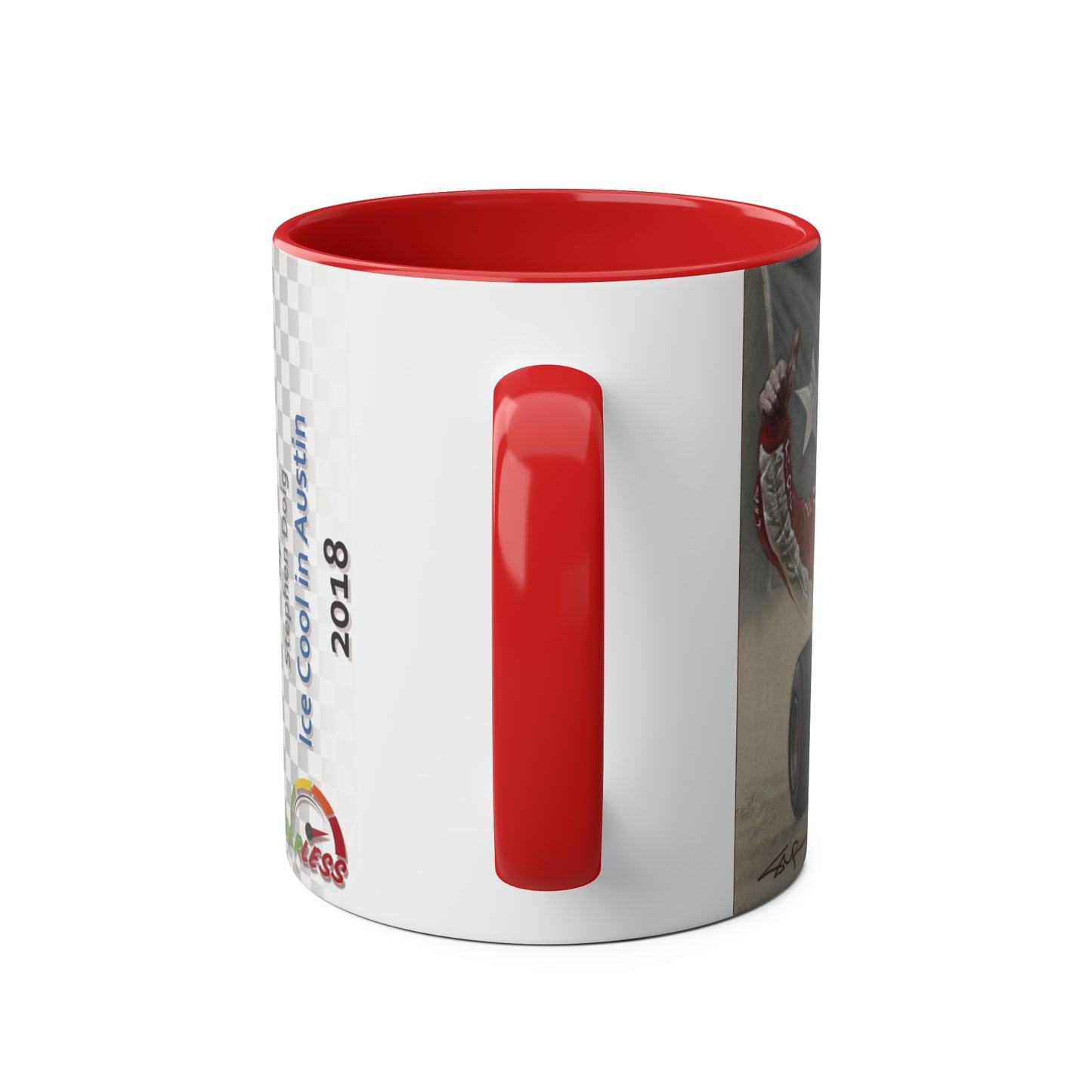 Kimi Raikkonen. Victory in Texas 2018 - Two-Tone Coffee Mug, 11oz