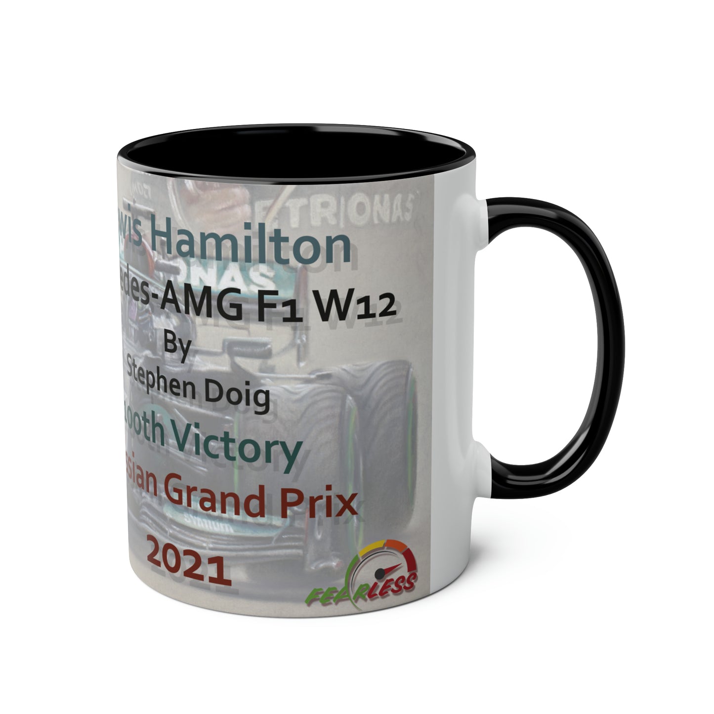 Lewis Hamilton. 100th Victory 2021 - Two-Tone Coffee Mug, 11oz