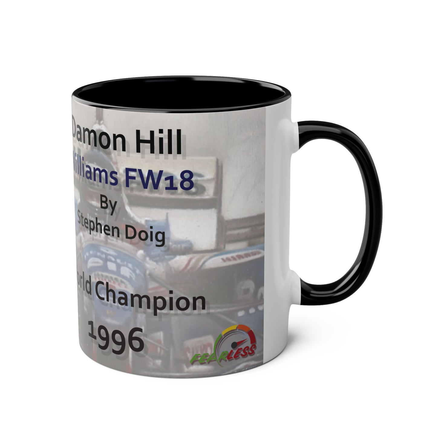Damon Hill. World Champion 1996 - Two-Tone Coffee Mug, 11oz