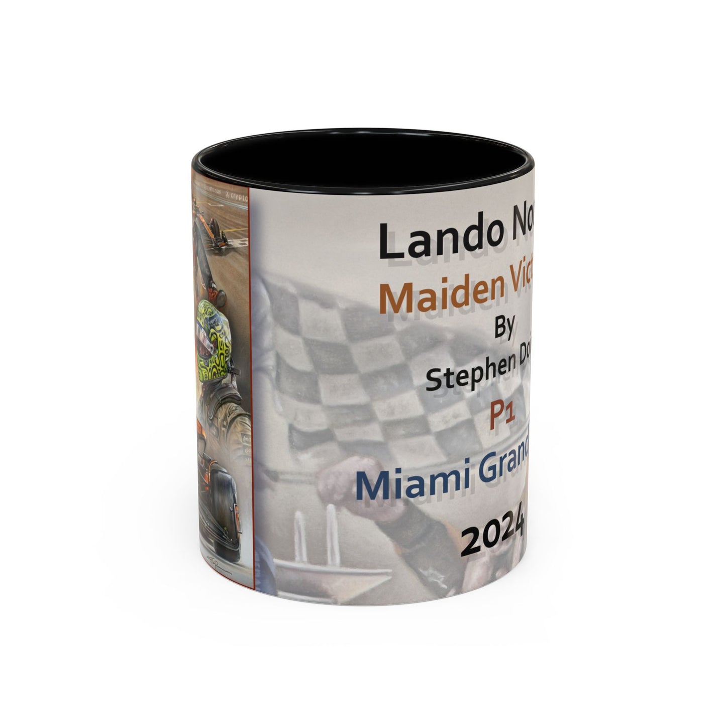 Lando Norris - Miami 2024 Coffee Mug 11oz by Stephen Doig