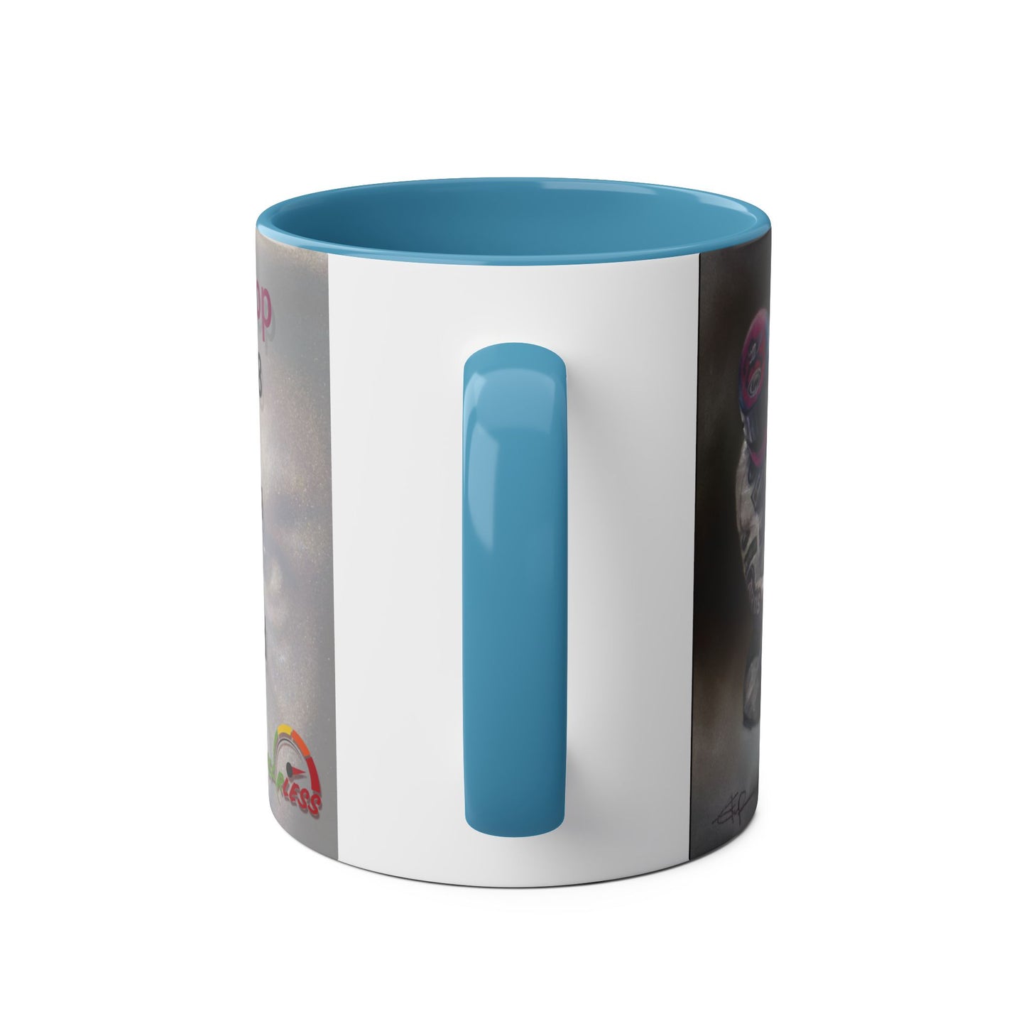 Steve Hislop, TT Legend by Stephen Doig, 11oz Two-Tone Coffee Mug