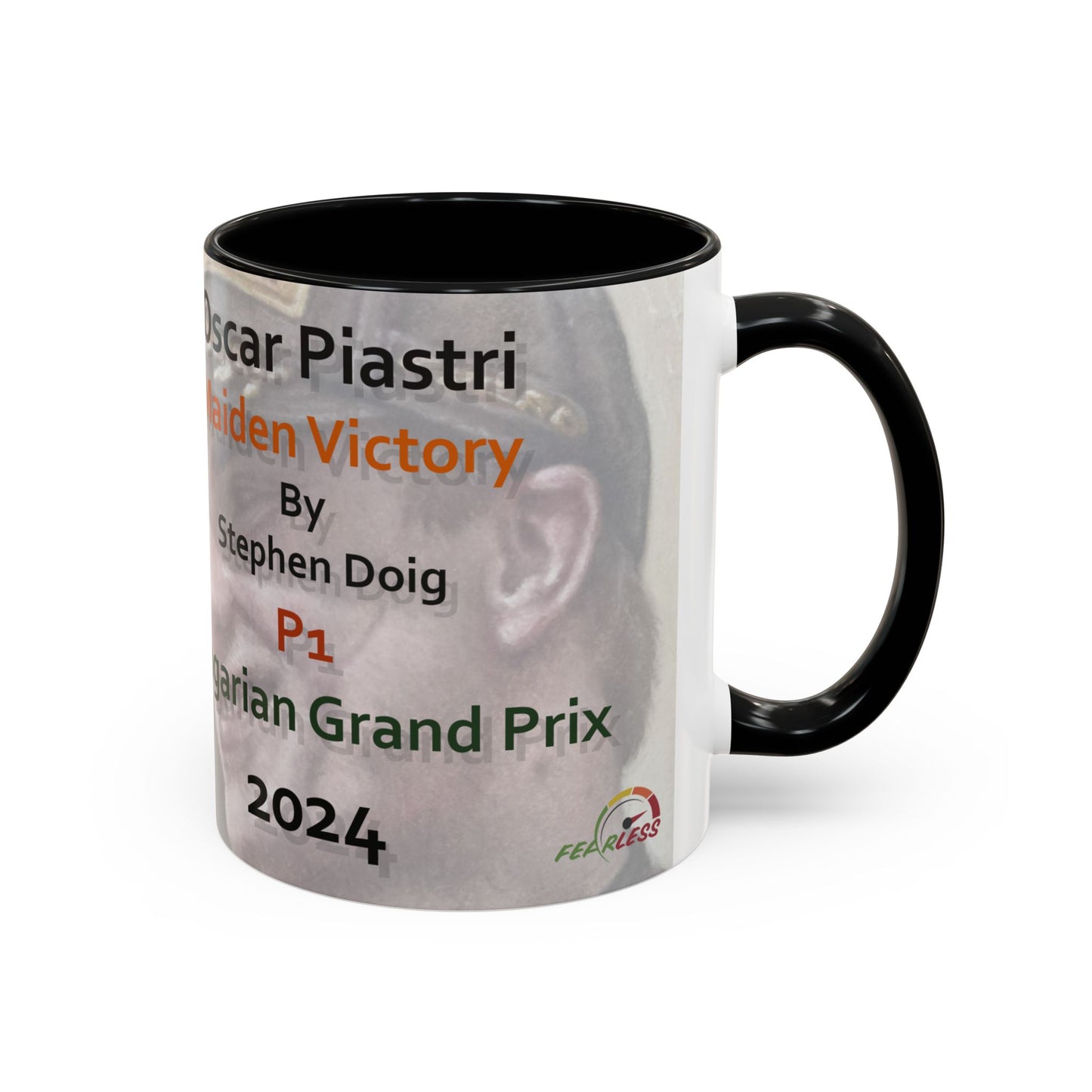 Oscar Piastri - Maiden Victory - Hungary 2024 Coffee Mug 11oz by Stephen Doig
