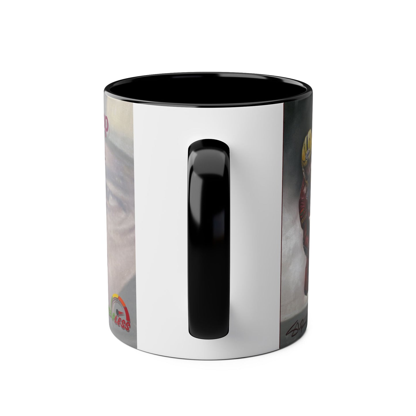 Joey Dunlop TT Legend Two-Tone 11oz Coffee Mug by Stephen Doig.
