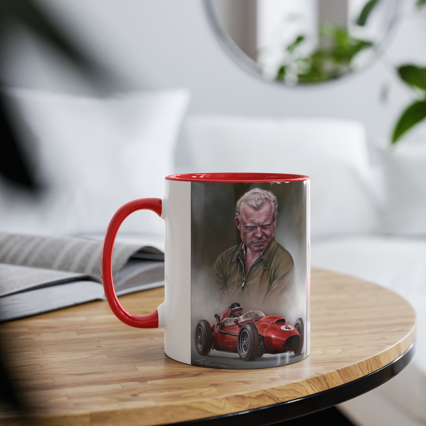 Mike Hawthorn. World Champion 1958 - Two-Tone Coffee Mug, 11oz