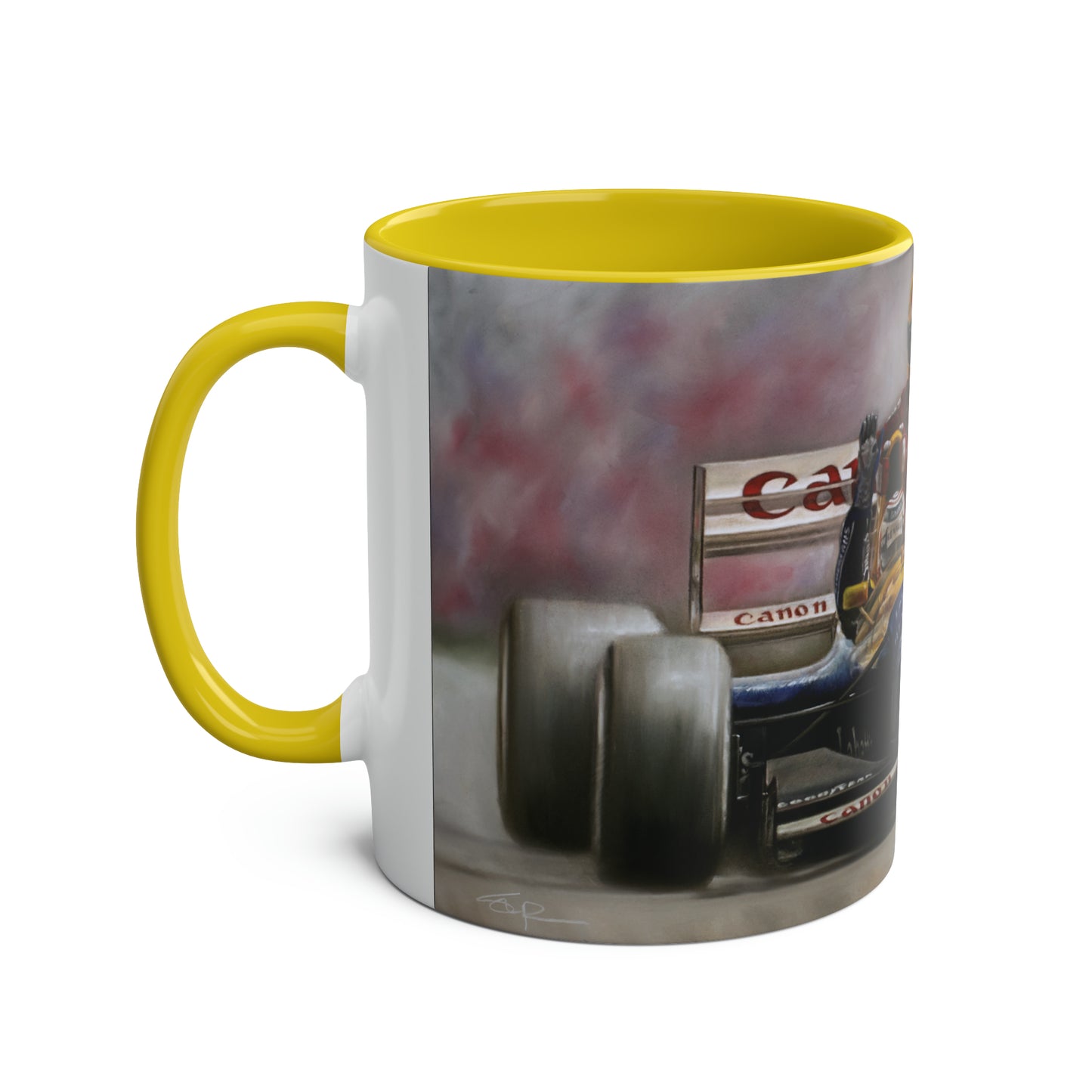 Mansell & Senna. Silverstone 1991 - Two-Tone Coffee Mug, 11oz