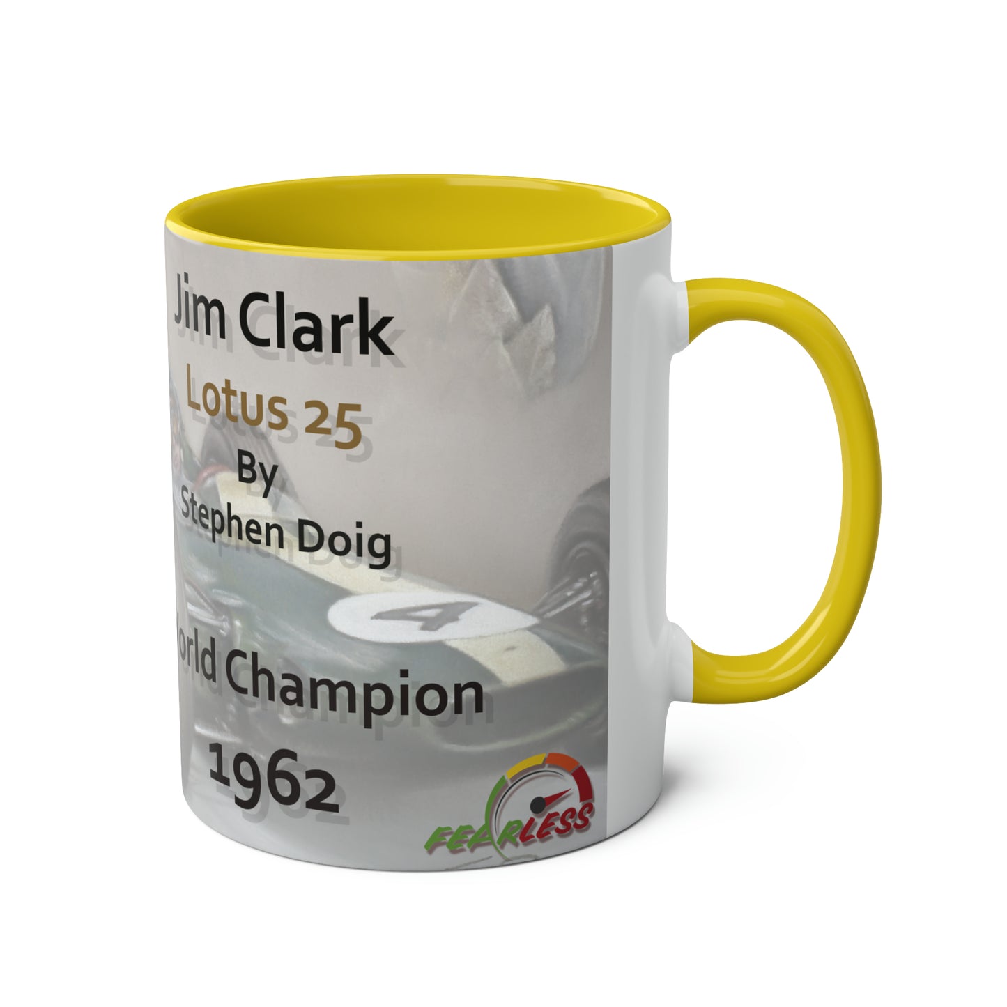 Jim Clark. World Champion 1962 - Two-Tone Coffee Mugs, 11oz