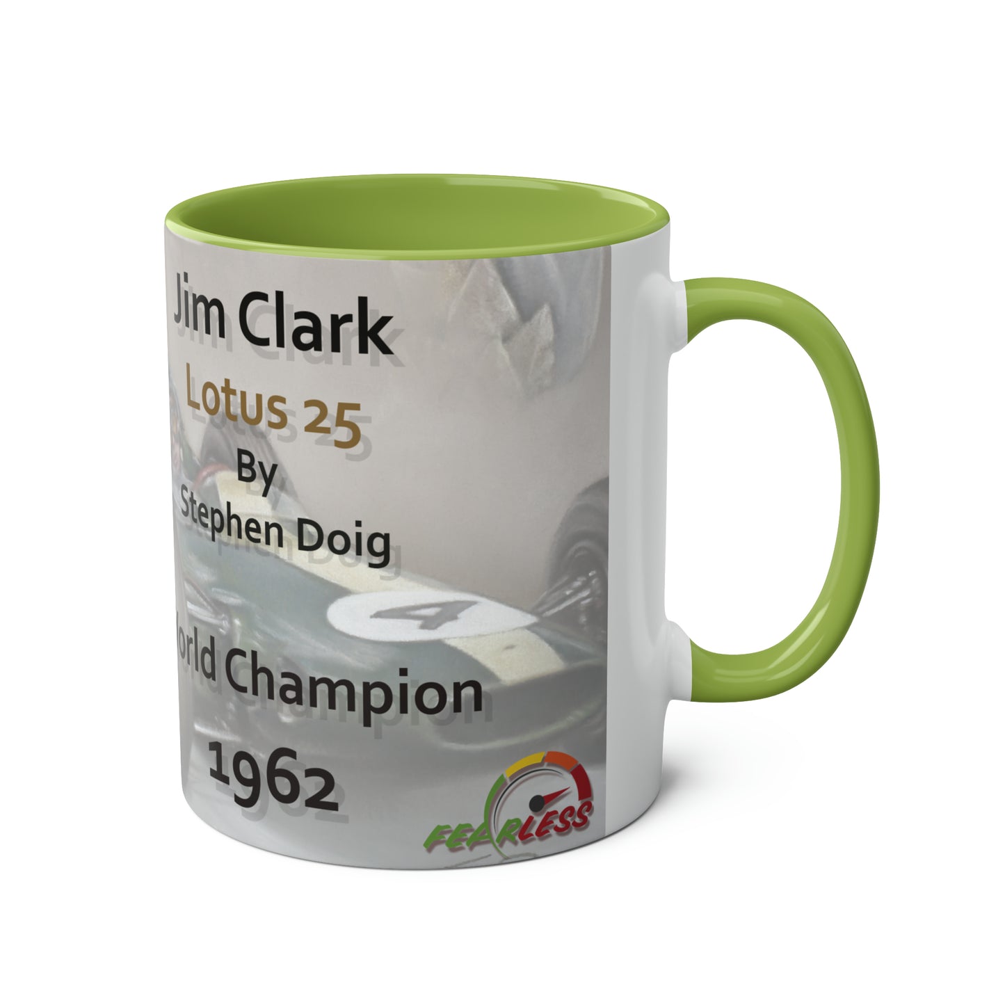 Jim Clark. World Champion 1962 - Two-Tone Coffee Mugs, 11oz