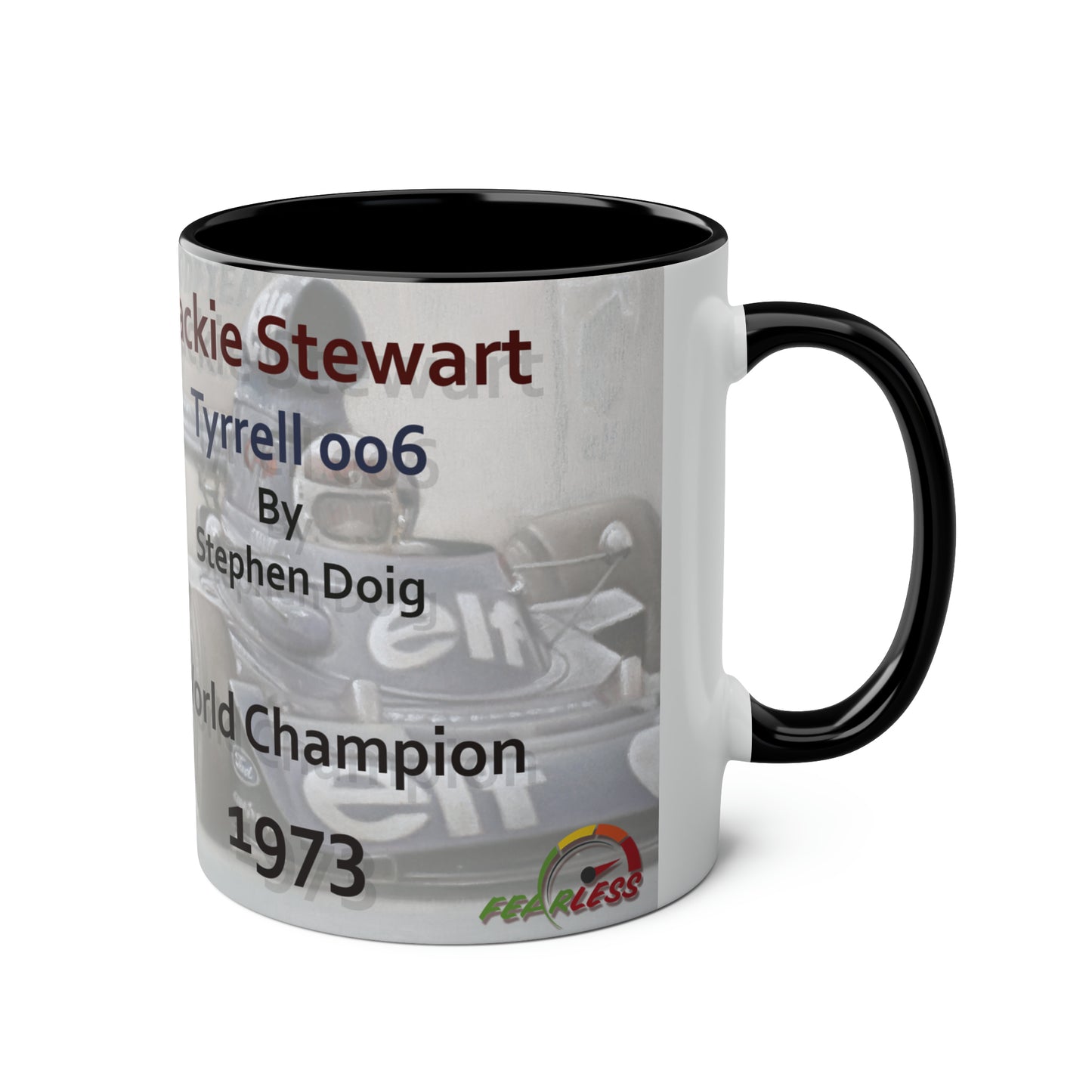 Jackie Stewart. World Champion 1973 - Two-Tone Coffee Mug, 11oz