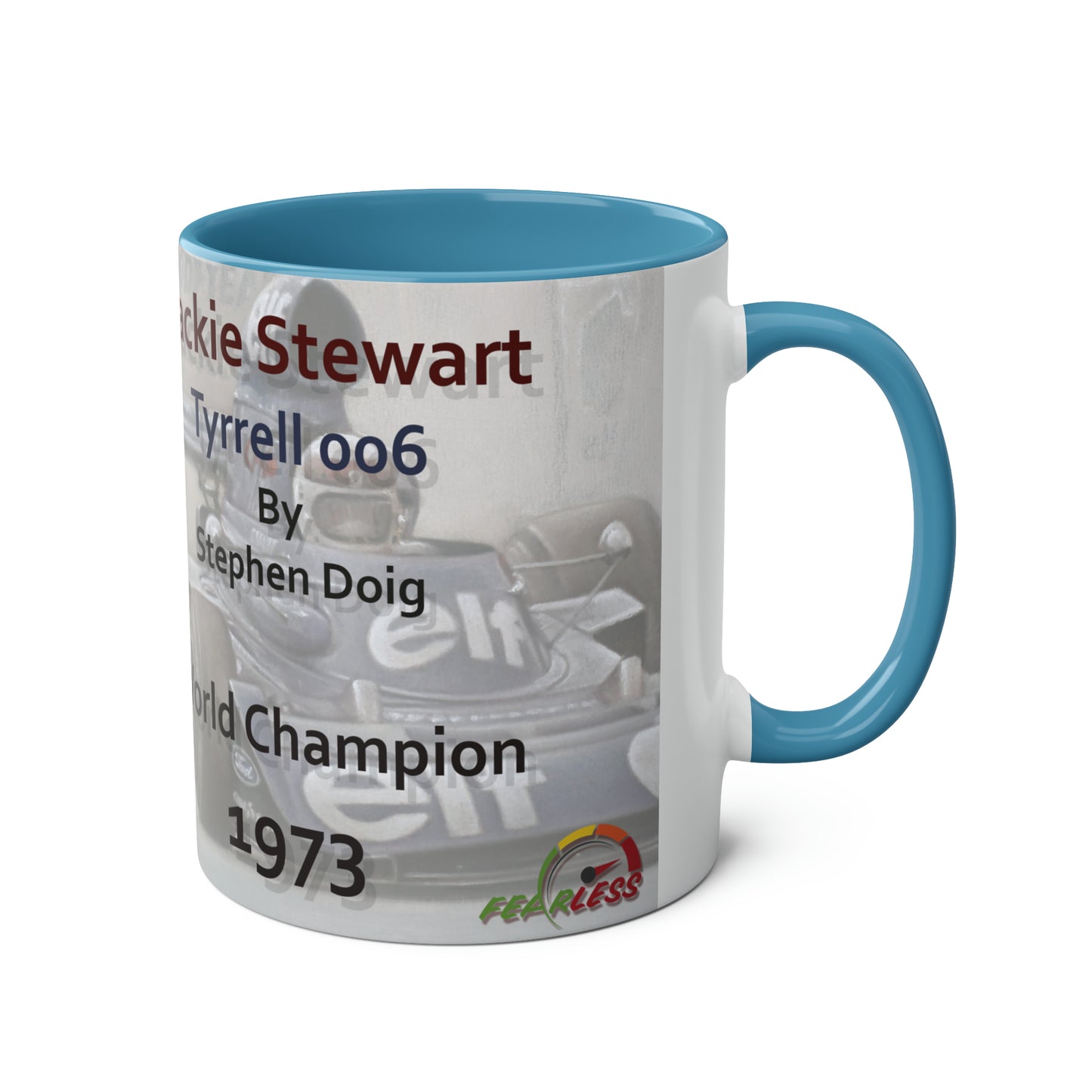 Jackie Stewart. World Champion 1973 - Two-Tone Coffee Mug, 11oz