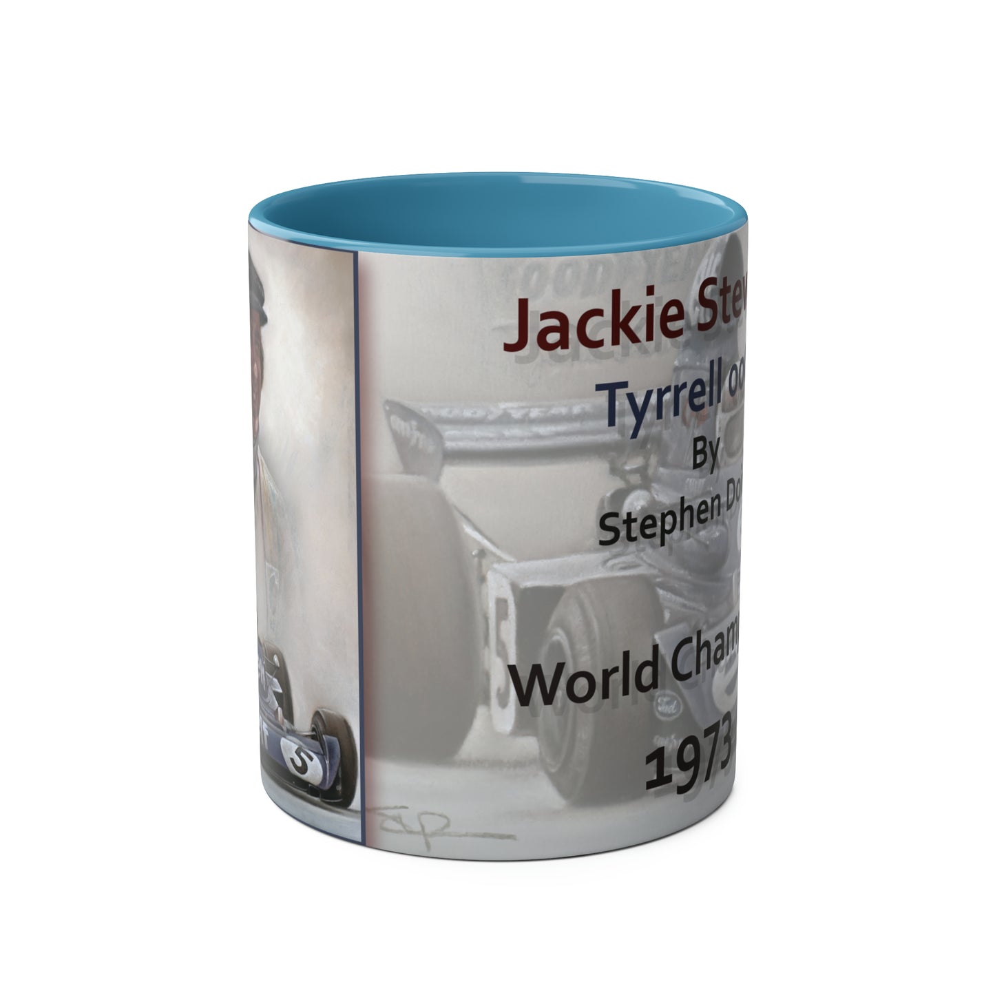 Jackie Stewart. World Champion 1973 - Two-Tone Coffee Mug, 11oz