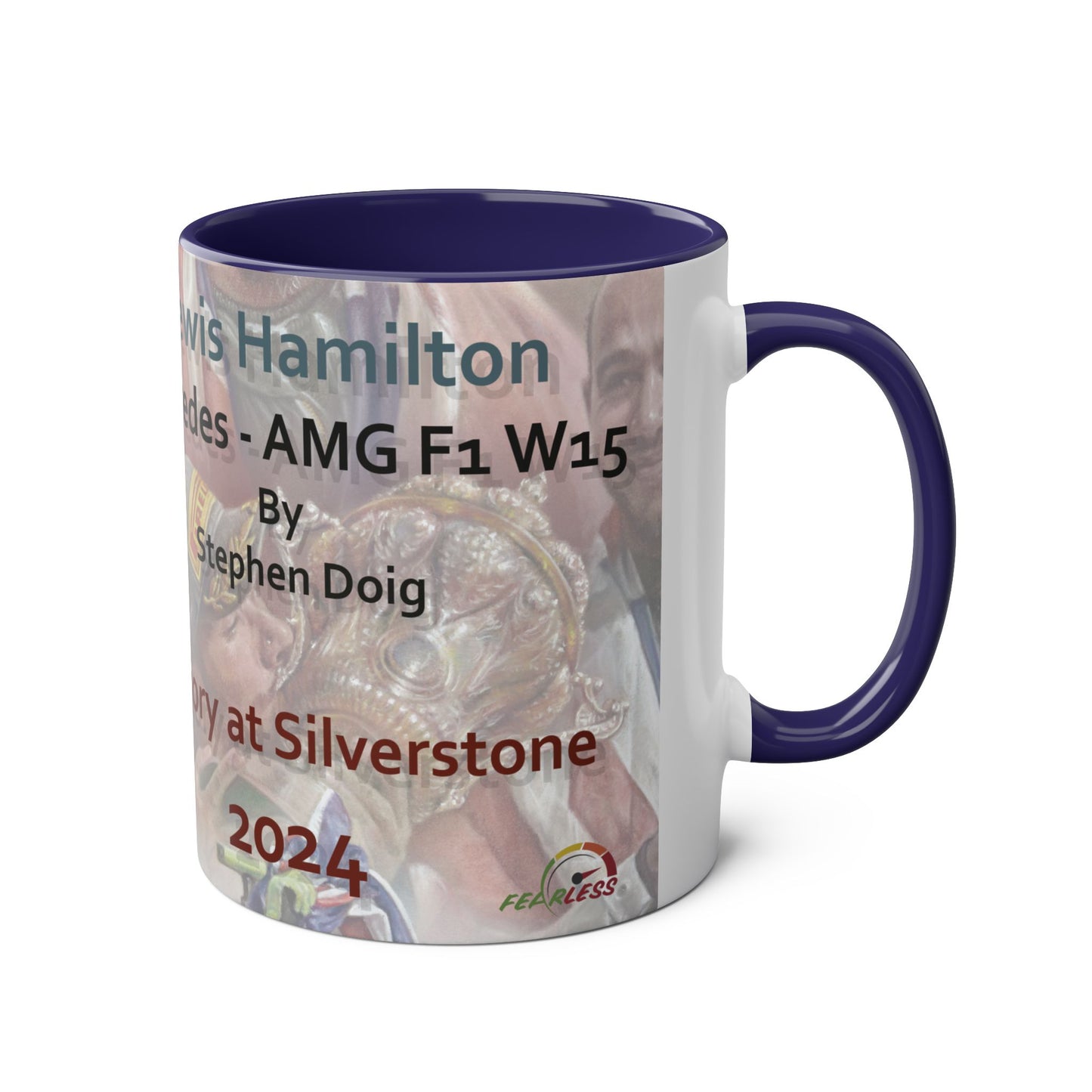 Lewis Hamilton. Silverstone 2024- Two-Tone Coffee Mug, 11oz