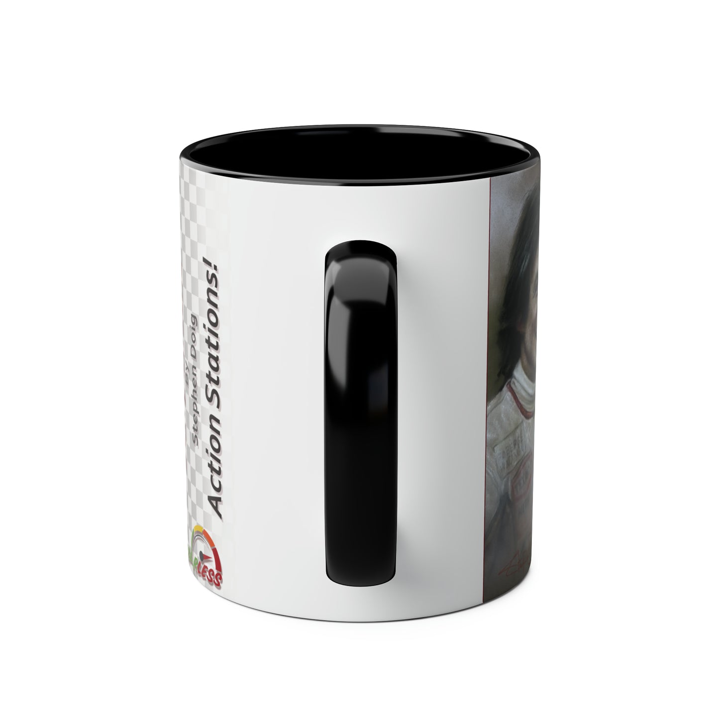 Barry Sheene. Action Stations - Two-Tone Coffee Mug, 11oz