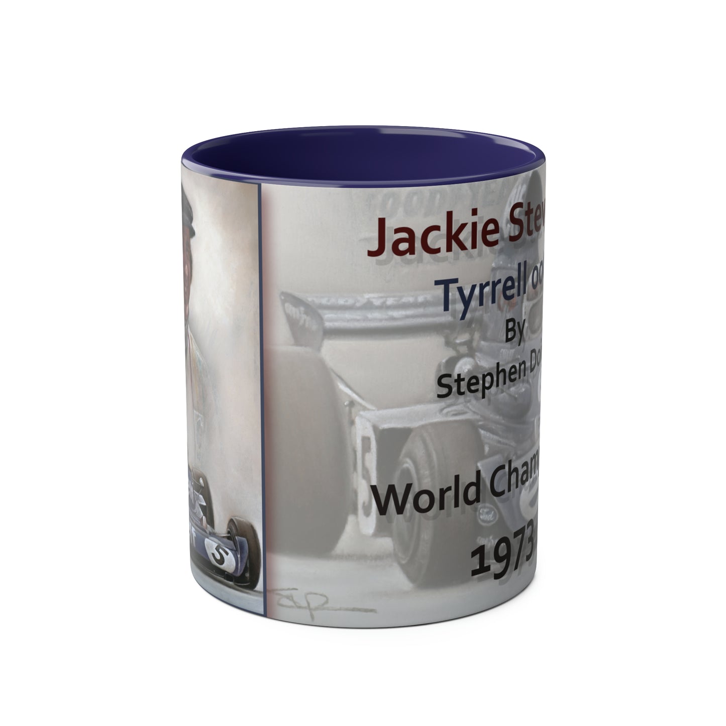 Jackie Stewart. World Champion 1973 - Two-Tone Coffee Mug, 11oz