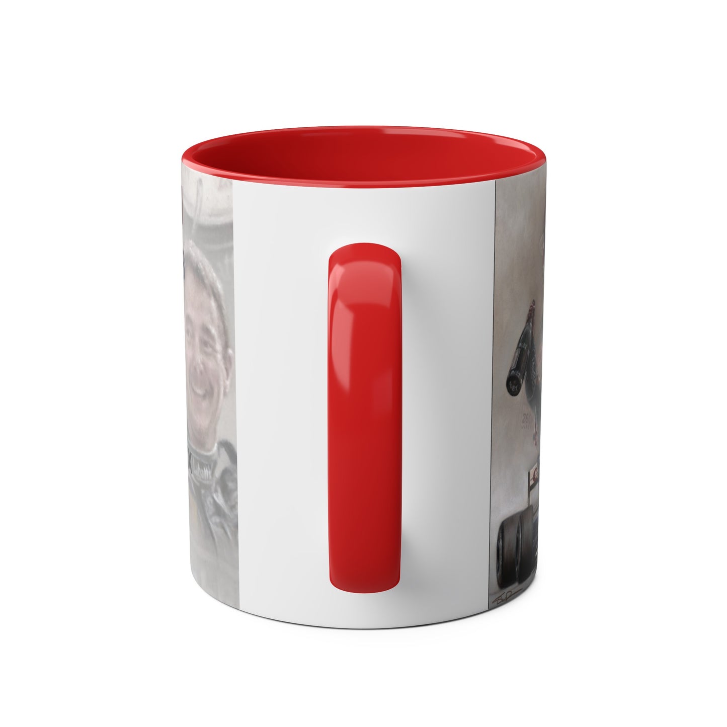 Nigel Mansell. British Grand Prix 1992 - Two-Tone Coffee Mug, 11oz