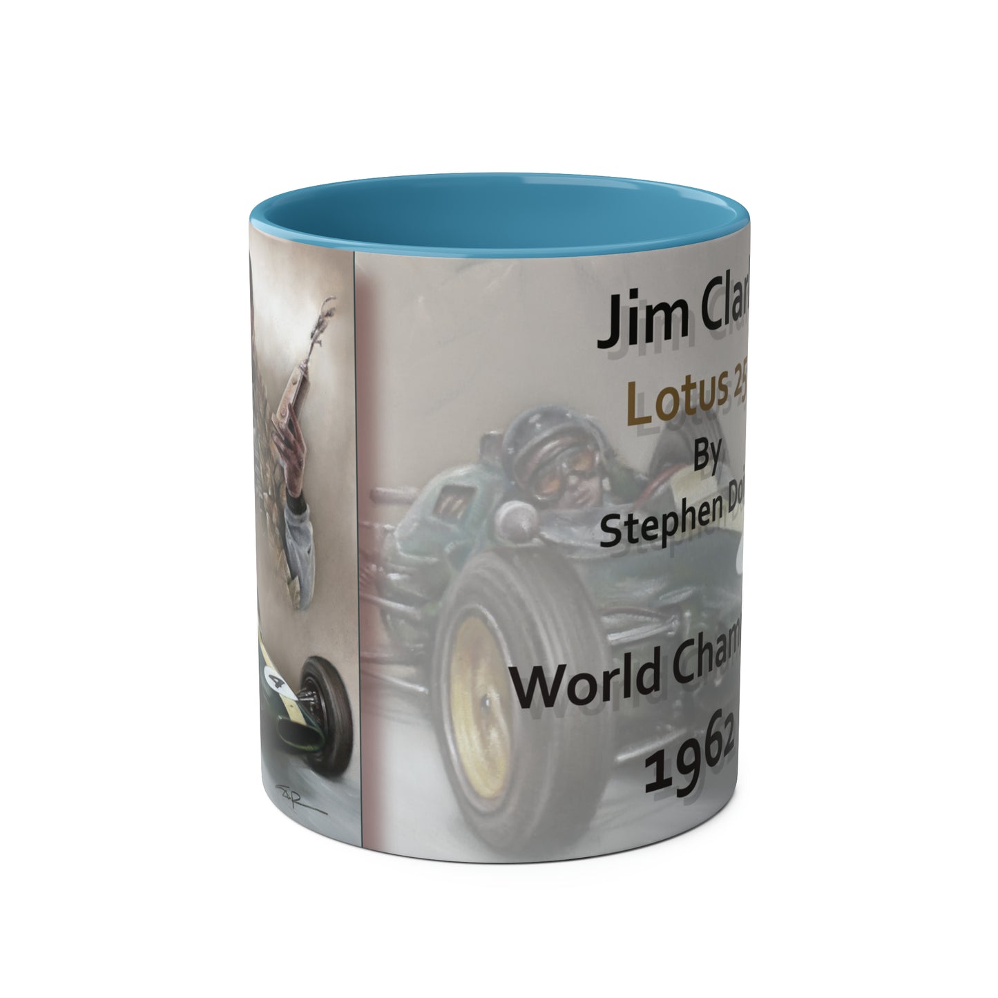 Jim Clark. World Champion 1962 - Two-Tone Coffee Mugs, 11oz